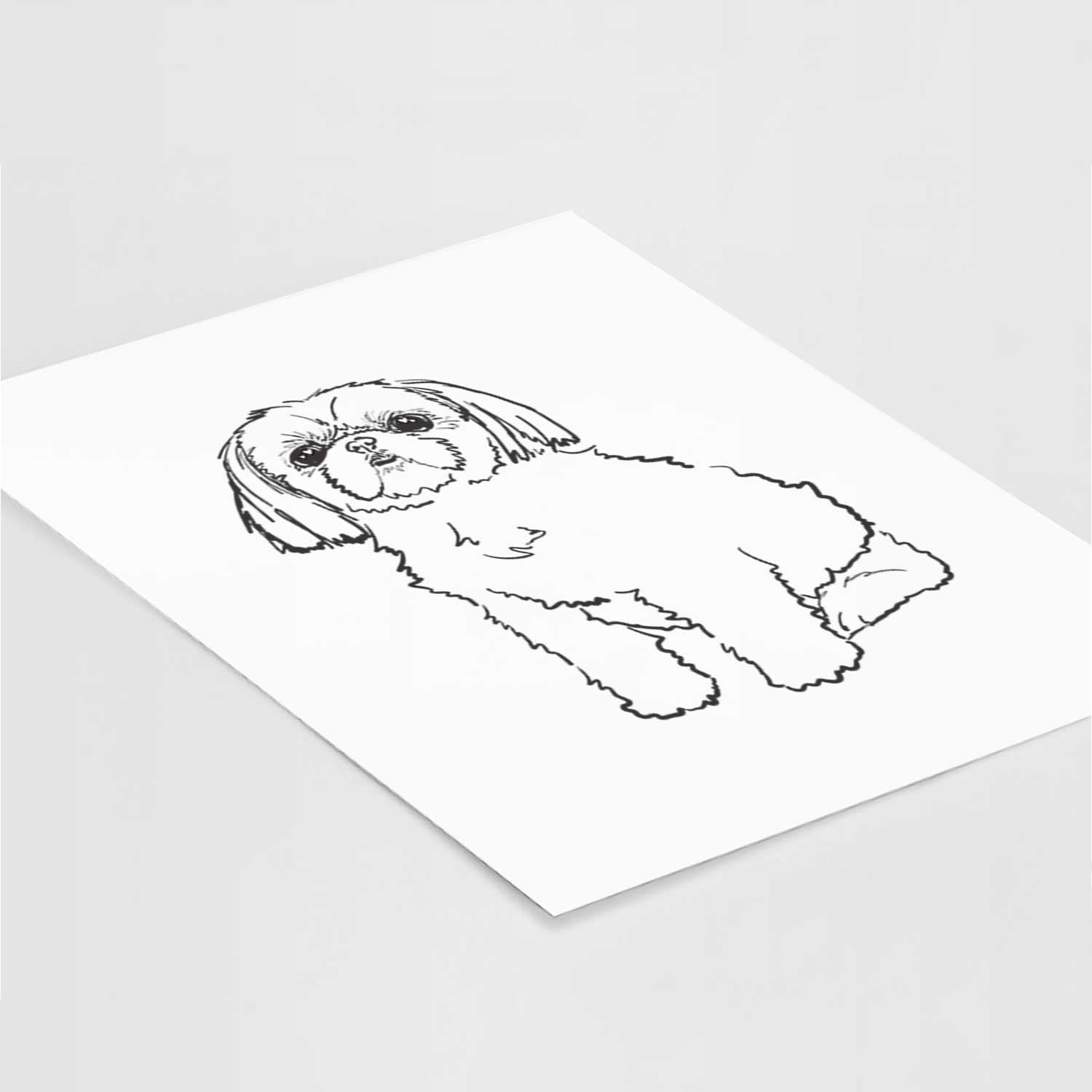 Doodled Georgia the Shih Tzu Art Print