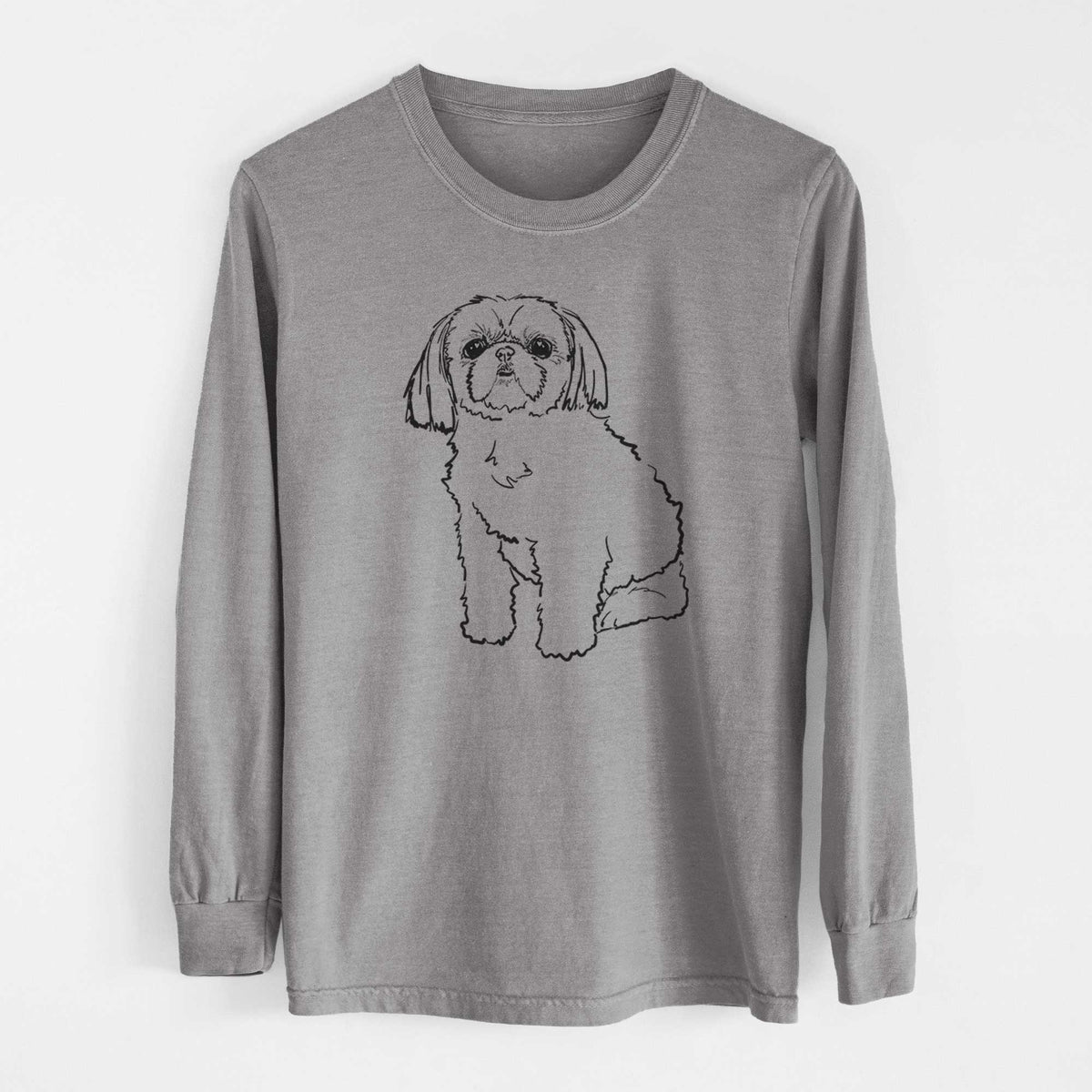 Doodled Georgia the Shih Tzu - Heavyweight 100% Cotton Long Sleeve