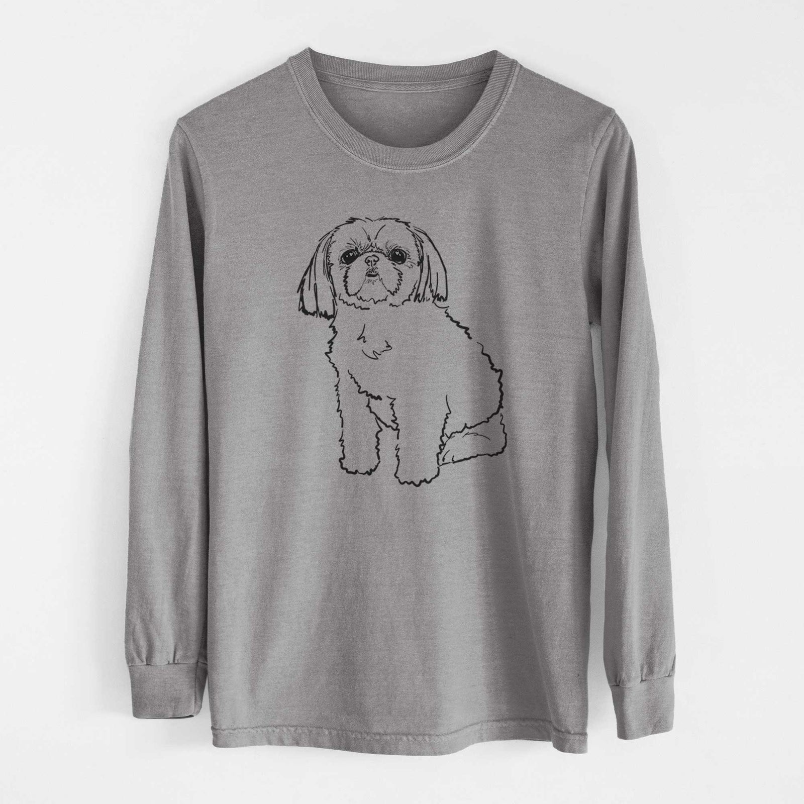 Doodled Georgia the Shih Tzu - Heavyweight 100% Cotton Long Sleeve