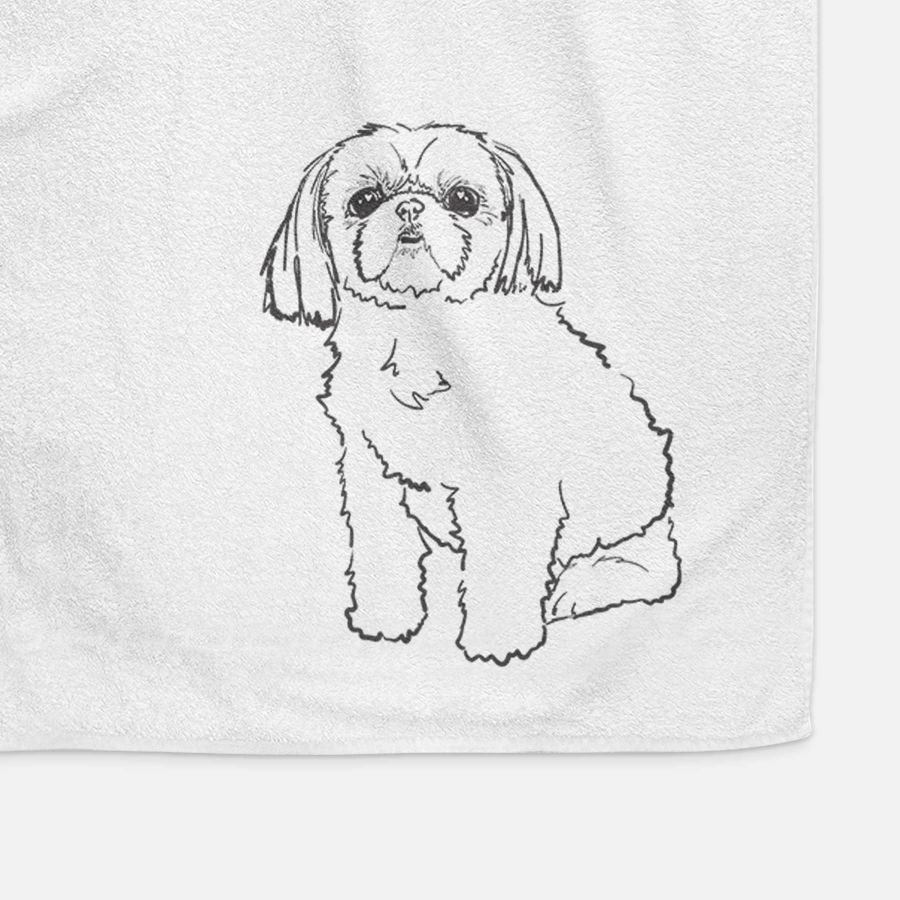 Doodled Georgia the Shih Tzu Decorative Hand Towel