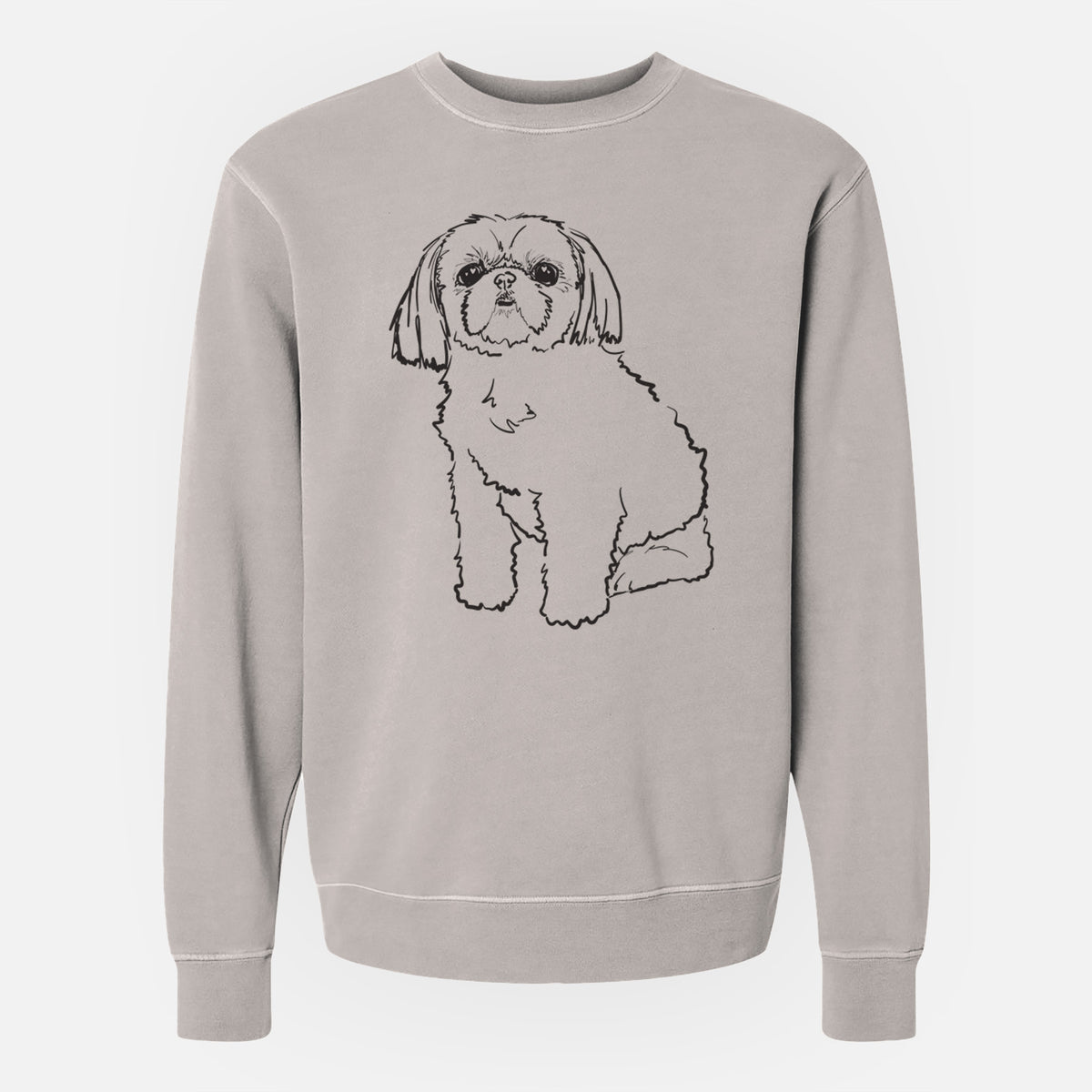 Doodled Georgia the Shih Tzu - Unisex Pigment Dyed Crew Sweatshirt