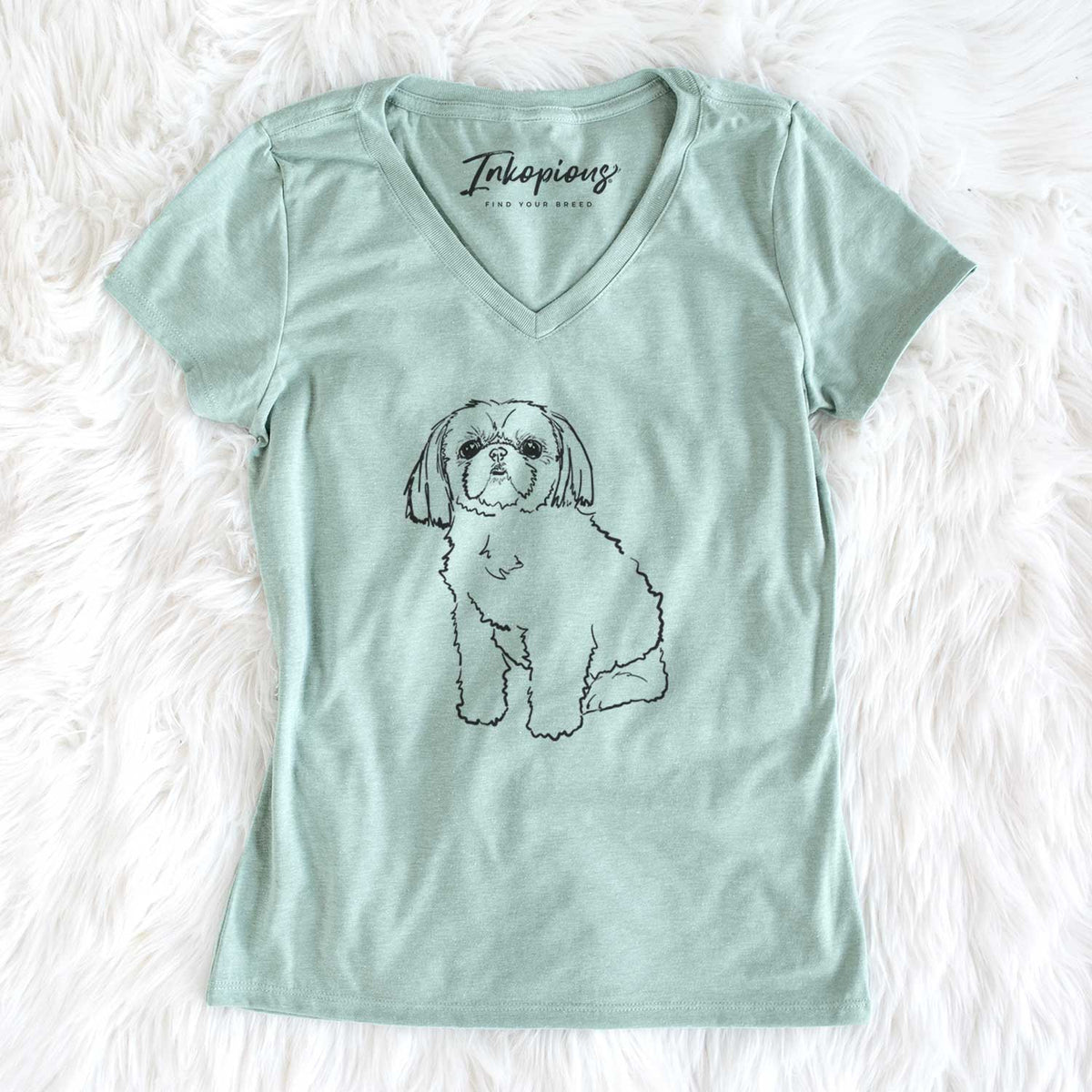 Doodled Georgia the Shih Tzu - Women&#39;s V-neck Shirt