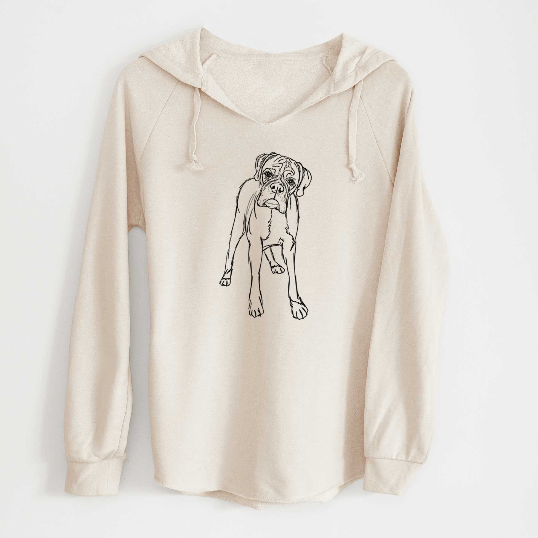 Doodled Georgie the Boxer - Cali Wave Hooded Sweatshirt