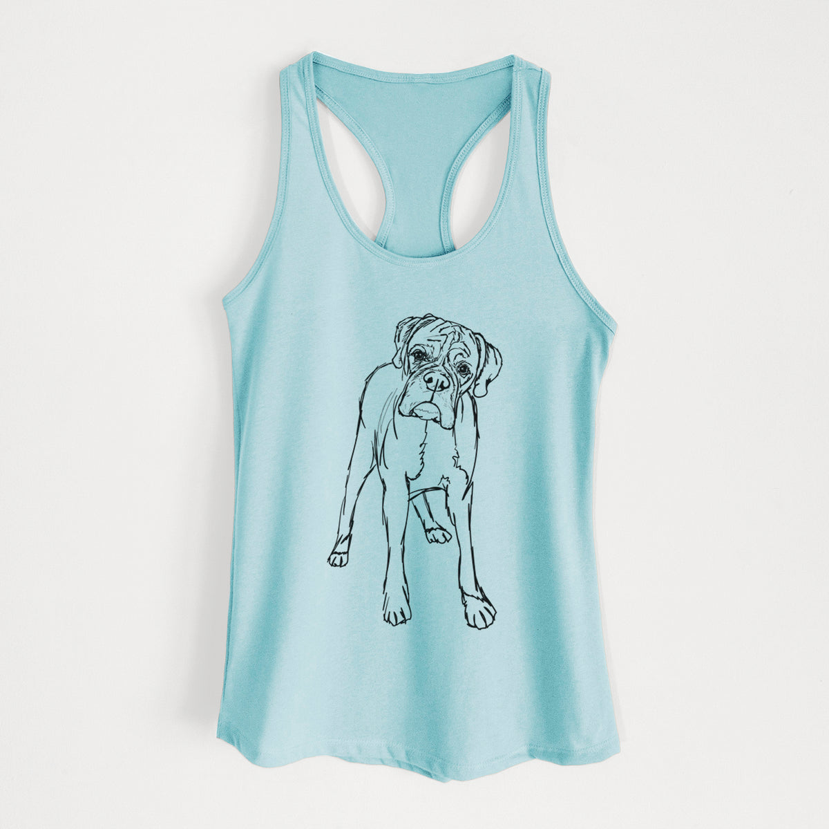 Doodled Georgie the Boxer - Women&#39;s Racerback Tanktop