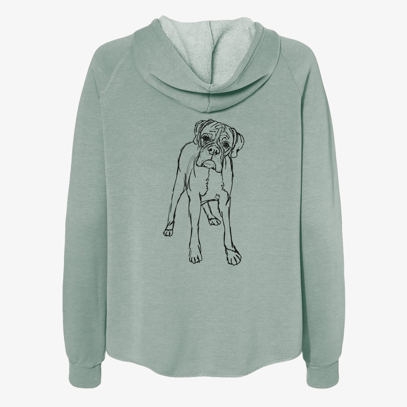 Doodled Georgie the Boxer - Women's Cali Wave Zip-Up Sweatshirt