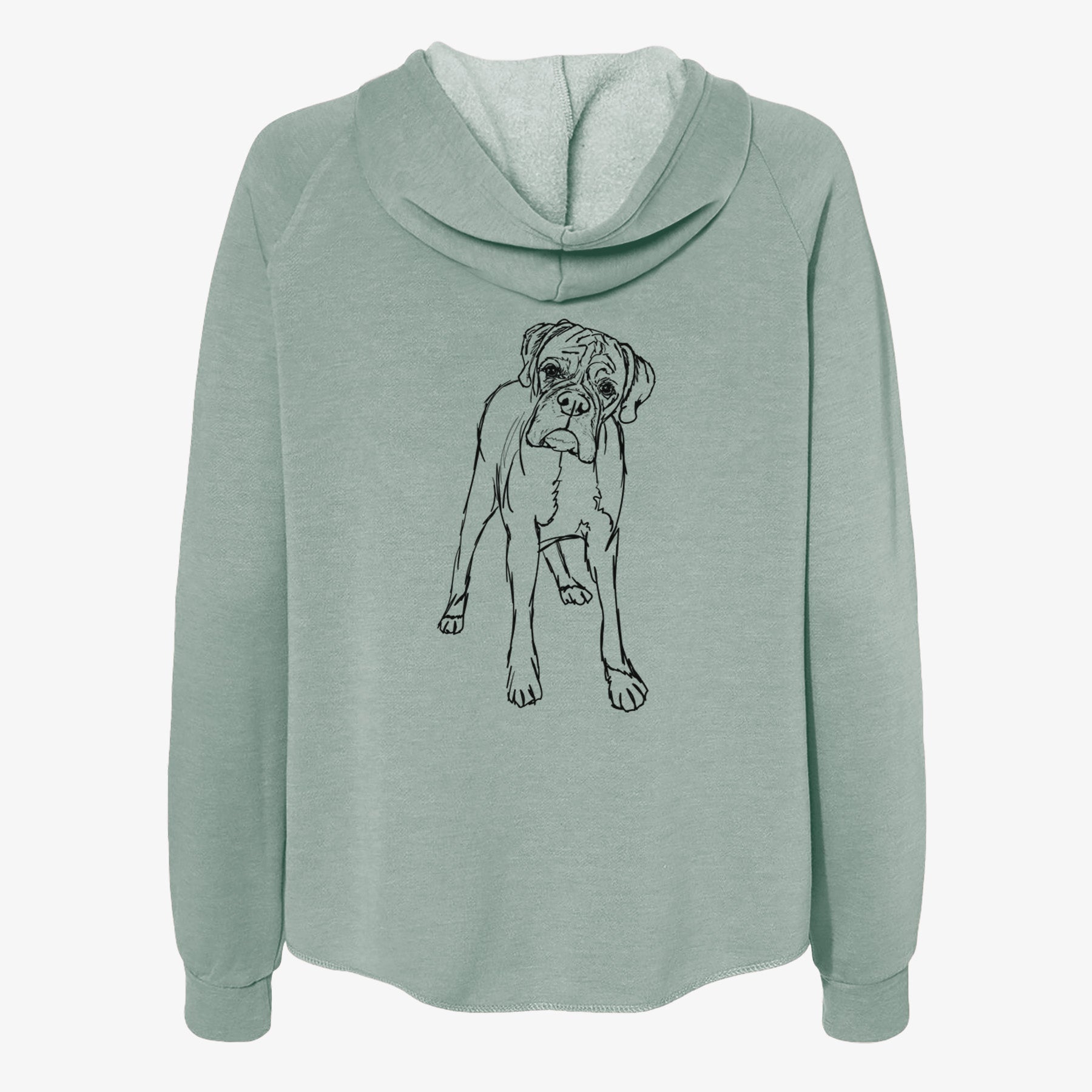 Doodled Georgie the Boxer - Women's Cali Wave Zip-Up Sweatshirt