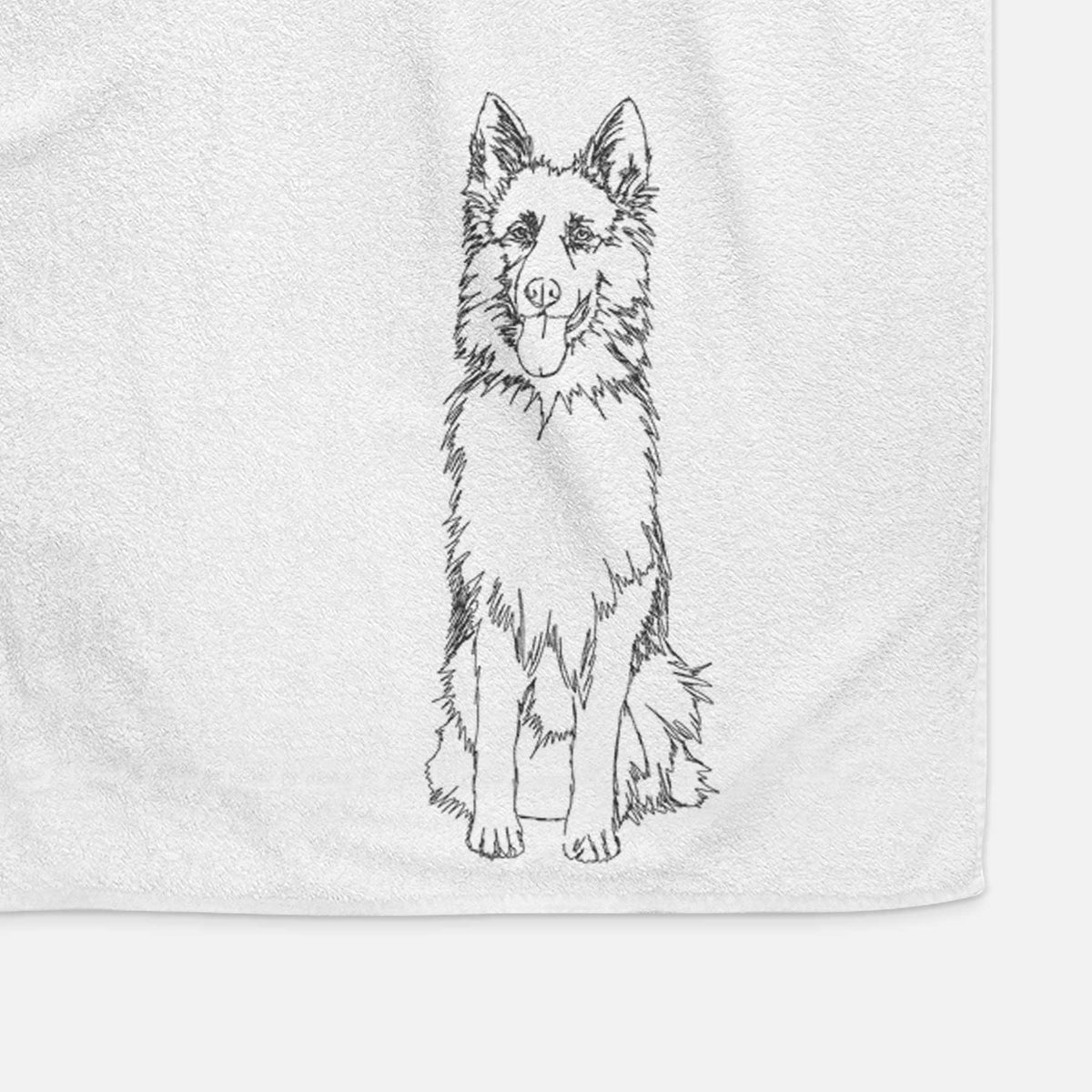 Doodled German Shepherd Decorative Hand Towel