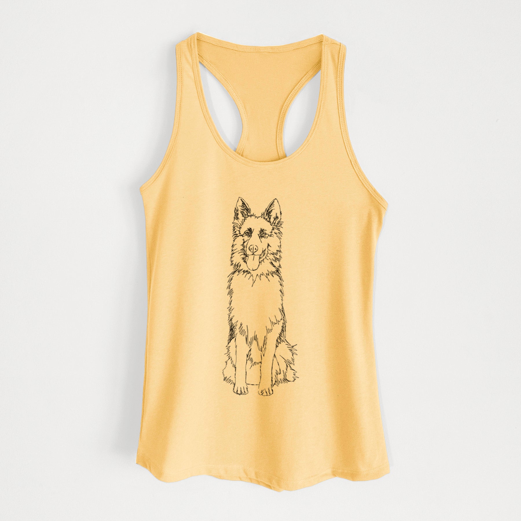 Doodled German Shepherd - Women's Racerback Tanktop