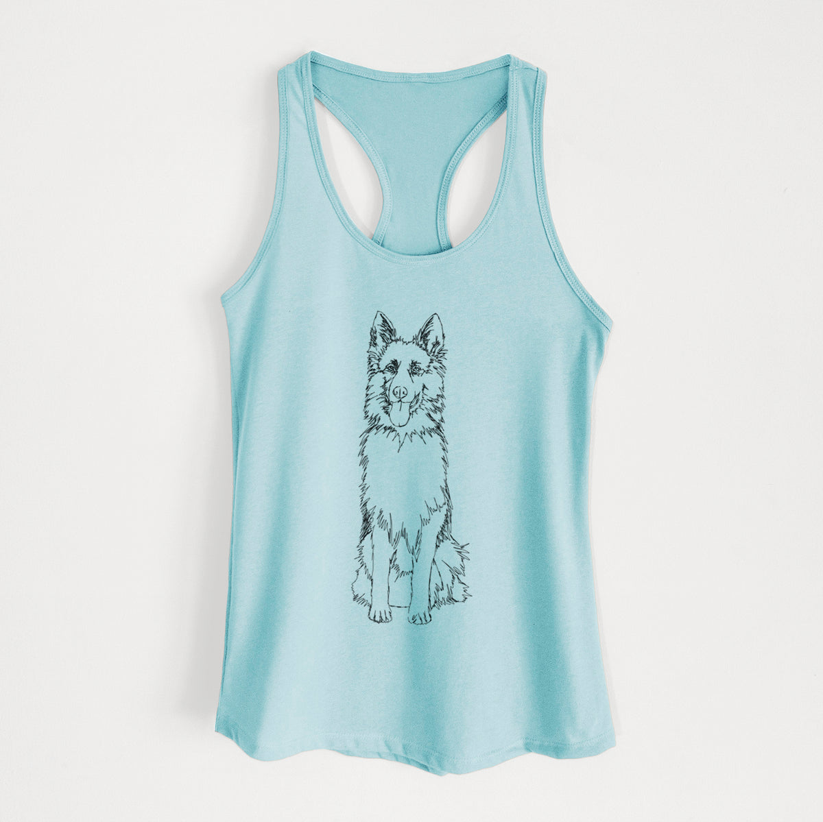 Doodled German Shepherd - Women&#39;s Racerback Tanktop