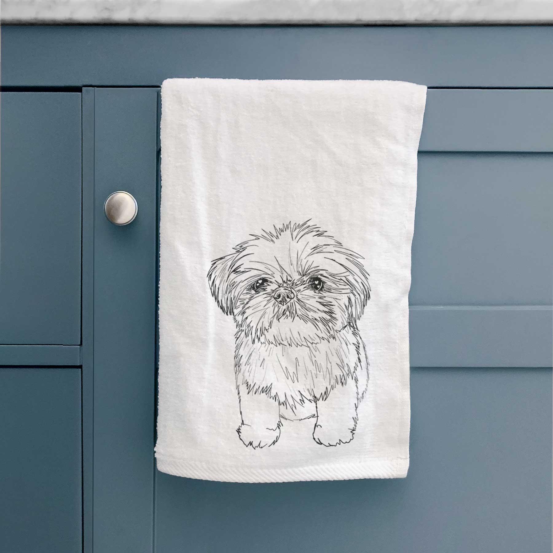 Doodled Gertrude McFuzz the Mini Shih Tzu Decorative Hand Towel