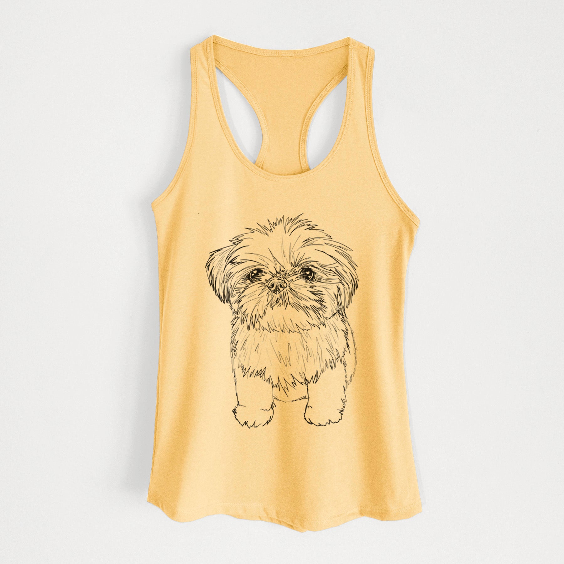 Doodled Gertrude McFuzz the Mini Shih Tzu - Women's Racerback Tanktop