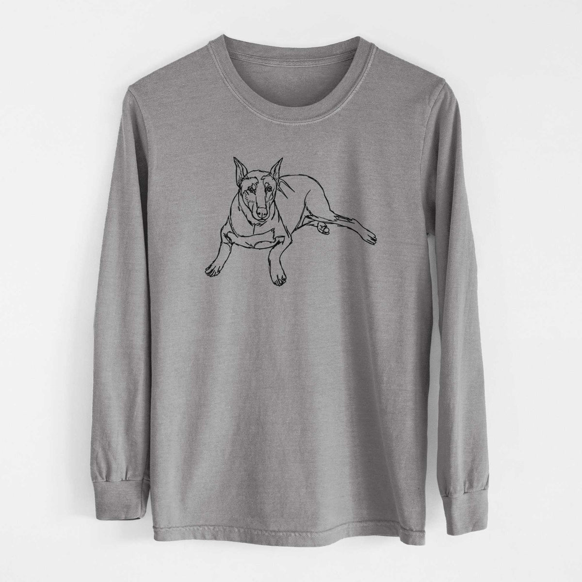 Doodled Ginger the Doberman Pinscher - Heavyweight 100% Cotton Long Sleeve