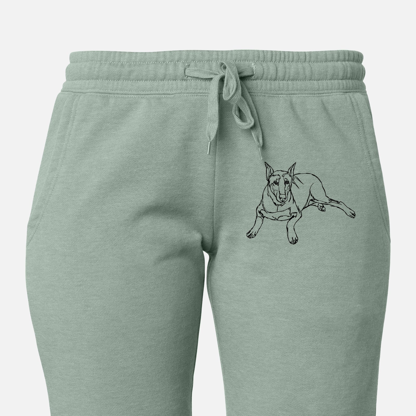 Doodled Ginger the Doberman Pinscher - Women's Cali Wave Joggers