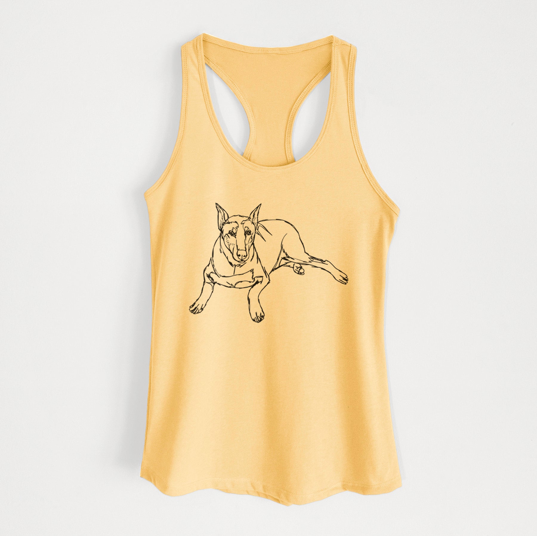 Doodled Ginger the Doberman Pinscher - Women's Racerback Tanktop