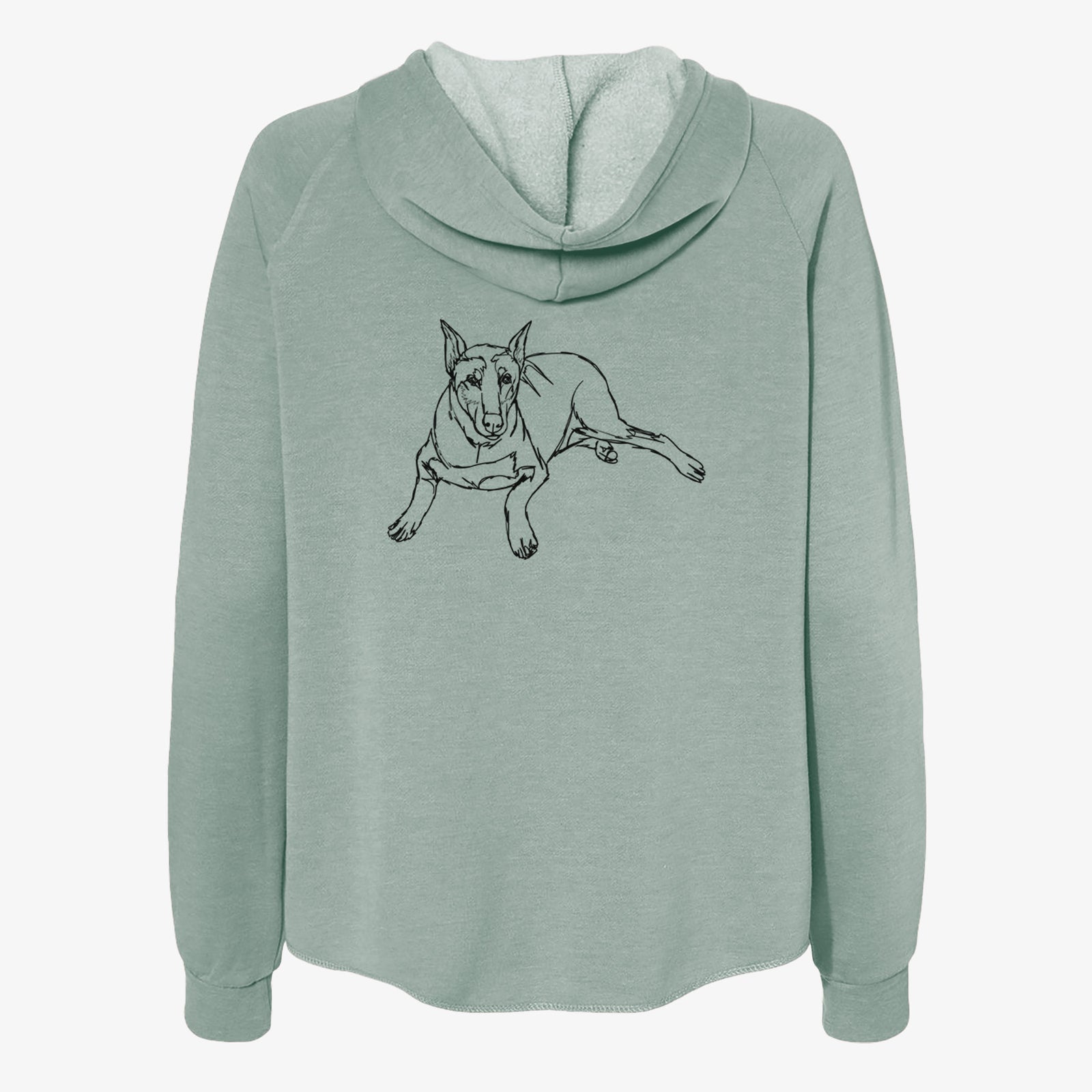 Doodled Ginger the Doberman Pinscher - Women's Cali Wave Zip-Up Sweatshirt
