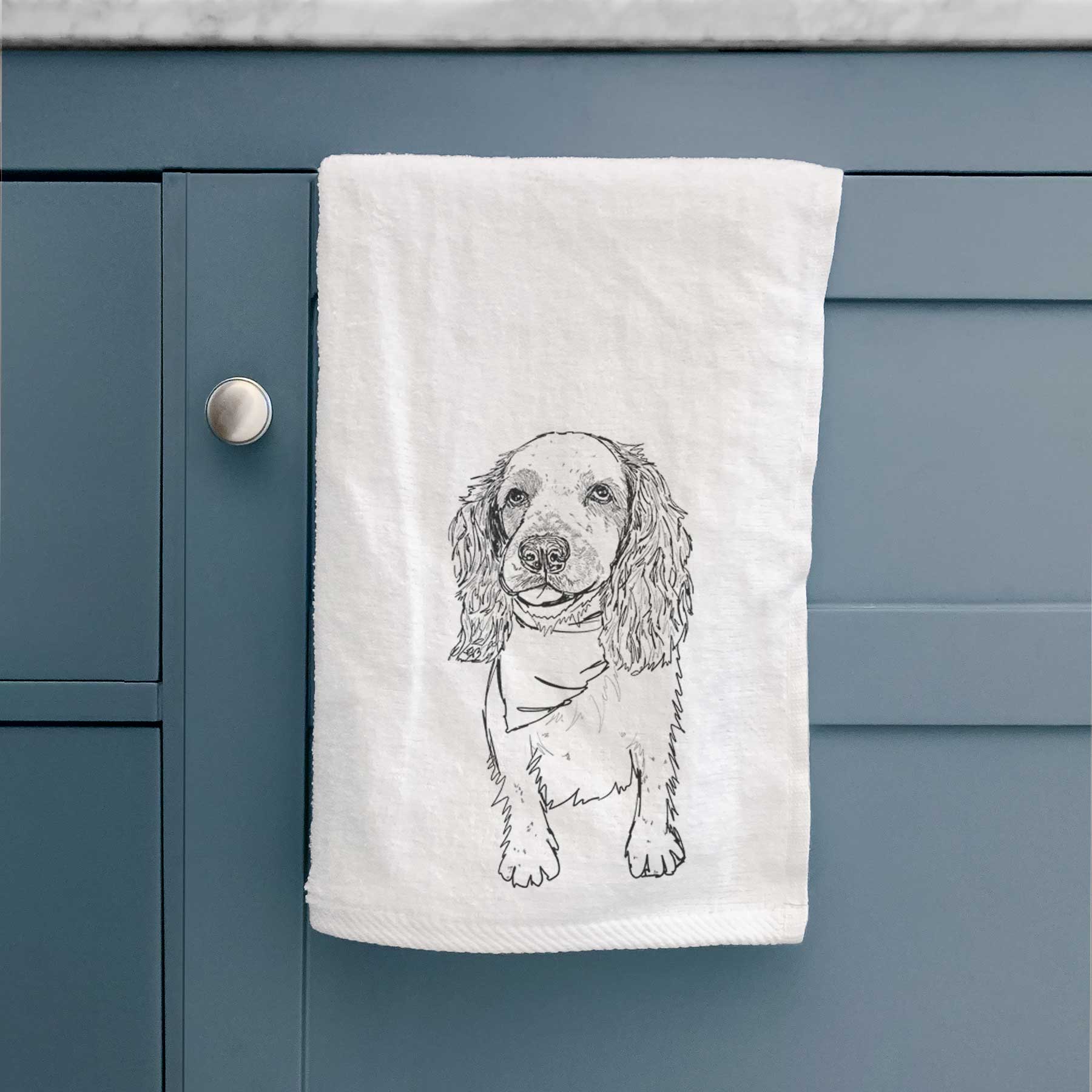 Doodled Ginger the Spaniel Mix Decorative Hand Towel