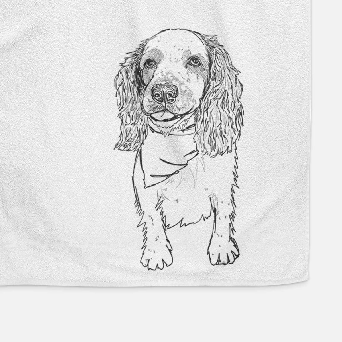 Doodled Ginger the Spaniel Mix Decorative Hand Towel