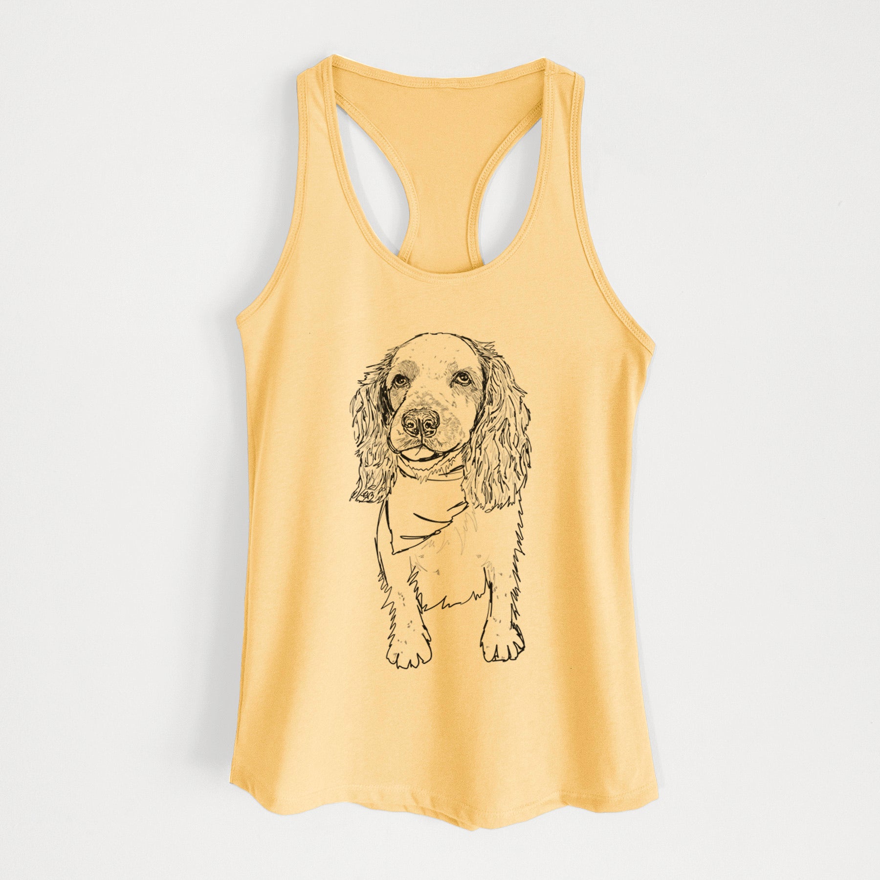 Doodled Ginger the Spaniel Mix - Women's Racerback Tanktop