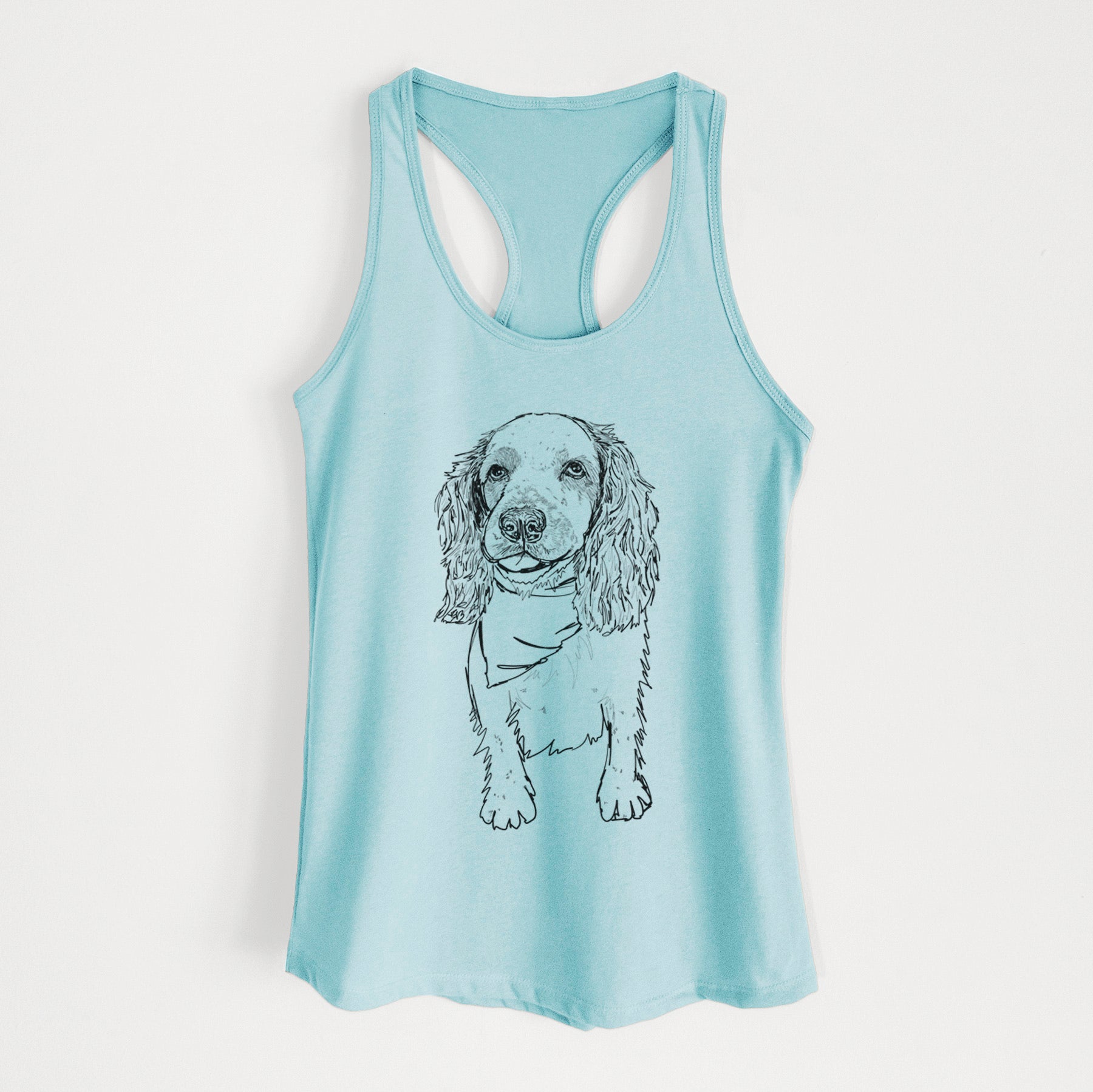 Doodled Ginger the Spaniel Mix - Women's Racerback Tanktop