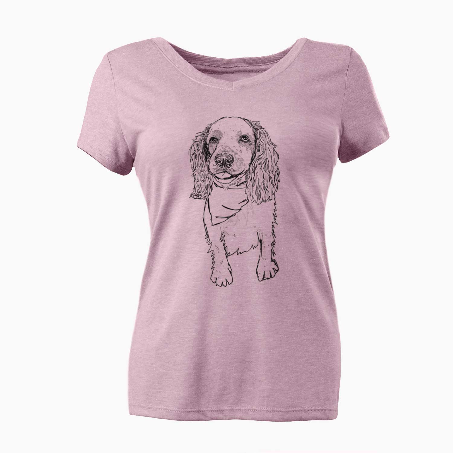 Doodled Ginger the Spaniel Mix - Women's V-neck Shirt