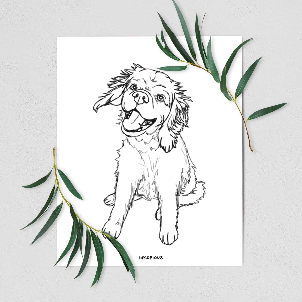 Doodled Girl the Cocker Spaniel Art Print