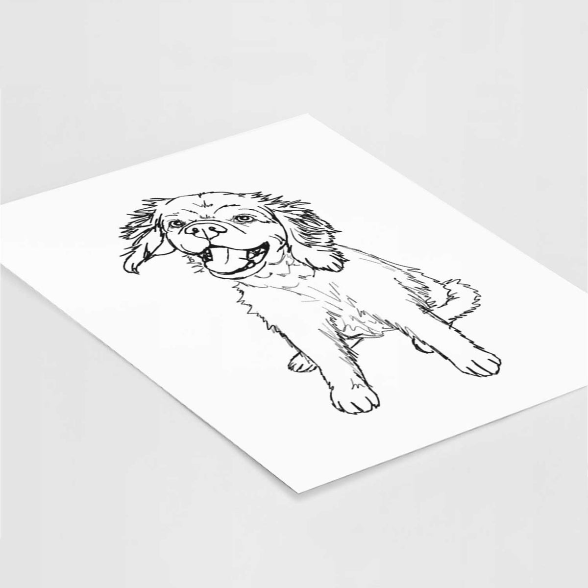 Doodled Girl the Cocker Spaniel Art Print