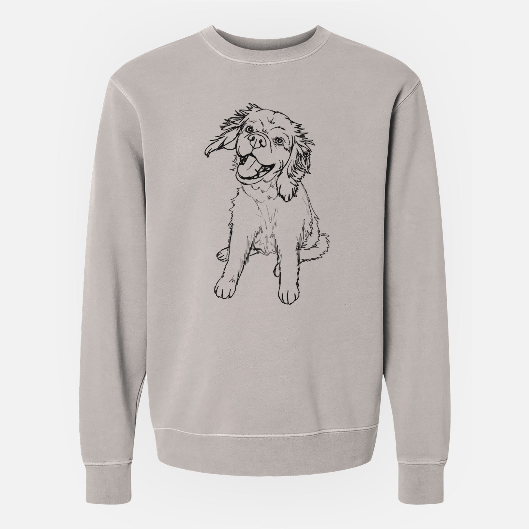 Doodled Girl the Cocker Spaniel - Unisex Pigment Dyed Crew Sweatshirt