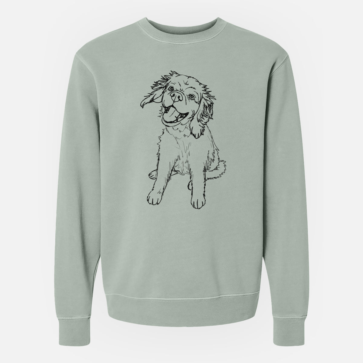 Doodled Girl the Cocker Spaniel - Unisex Pigment Dyed Crew Sweatshirt