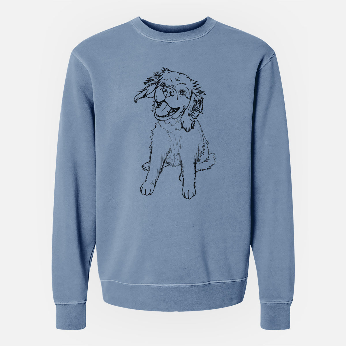 Doodled Girl the Cocker Spaniel - Unisex Pigment Dyed Crew Sweatshirt