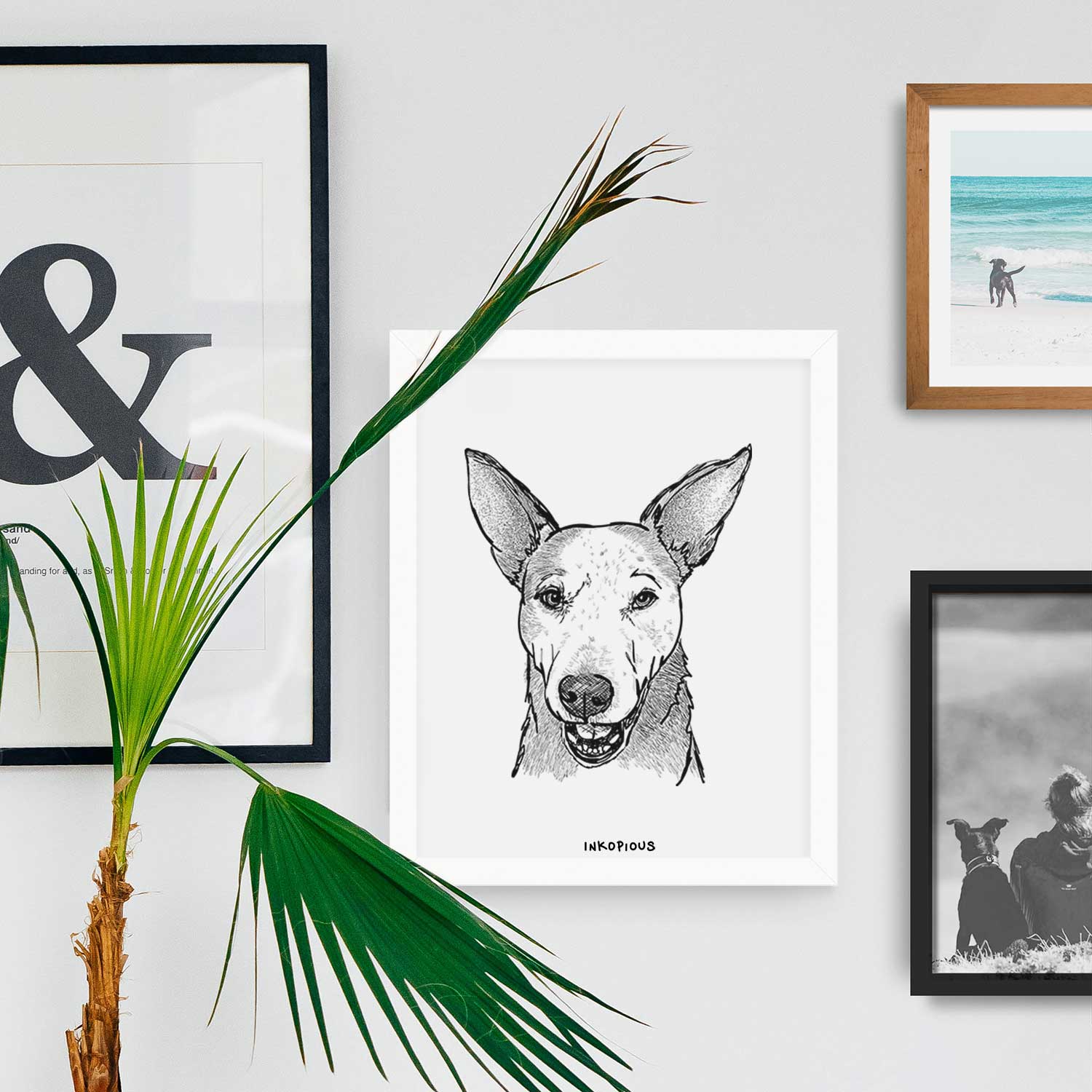 Doodled Giselle the Australian Cattle Dog Mix Art Print
