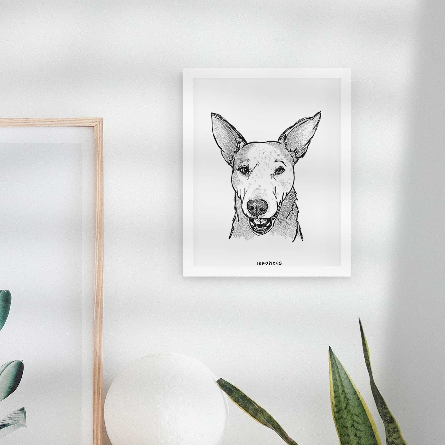 Doodled Giselle the Australian Cattle Dog Mix Art Print