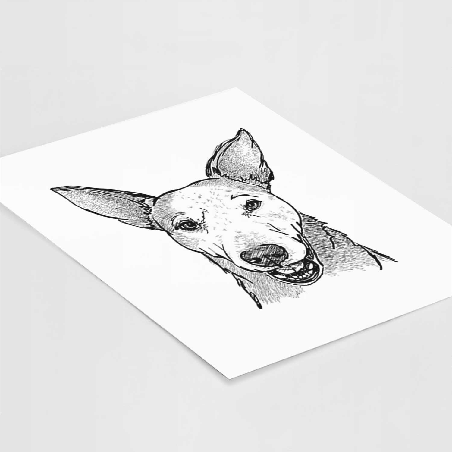 Doodled Giselle the Australian Cattle Dog Mix Art Print
