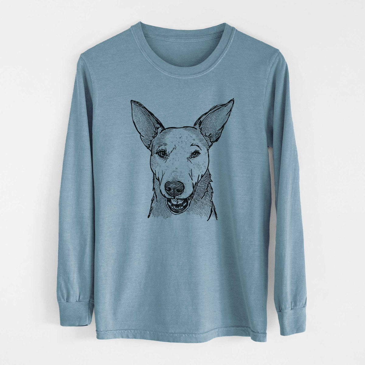 Doodled Giselle the Australian Cattle Dog Mix - Heavyweight 100% Cotton Long Sleeve