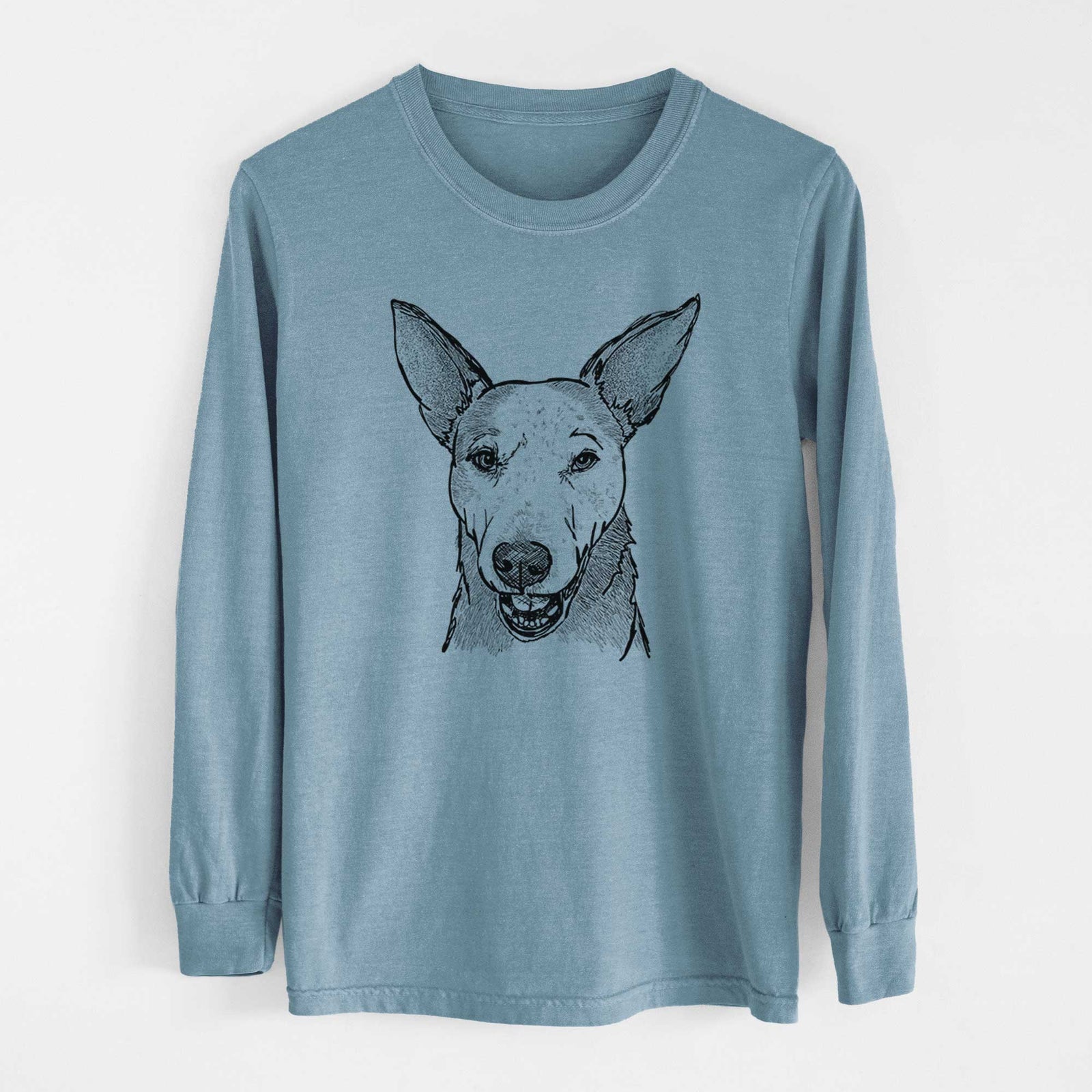 Doodled Giselle the Australian Cattle Dog Mix - Heavyweight 100% Cotton Long Sleeve