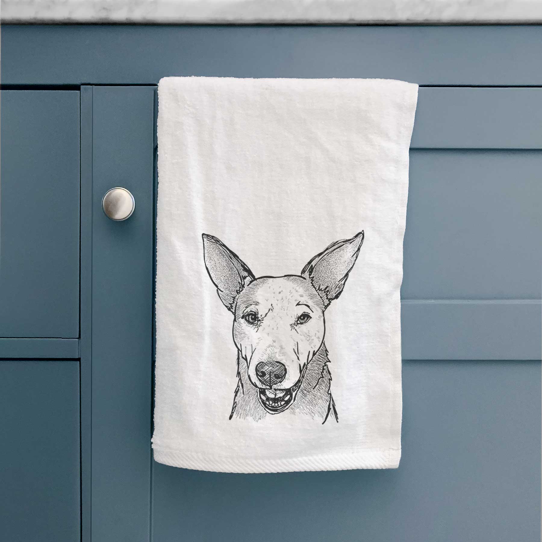 Doodled Giselle the Australian Cattle Dog Mix Decorative Hand Towel