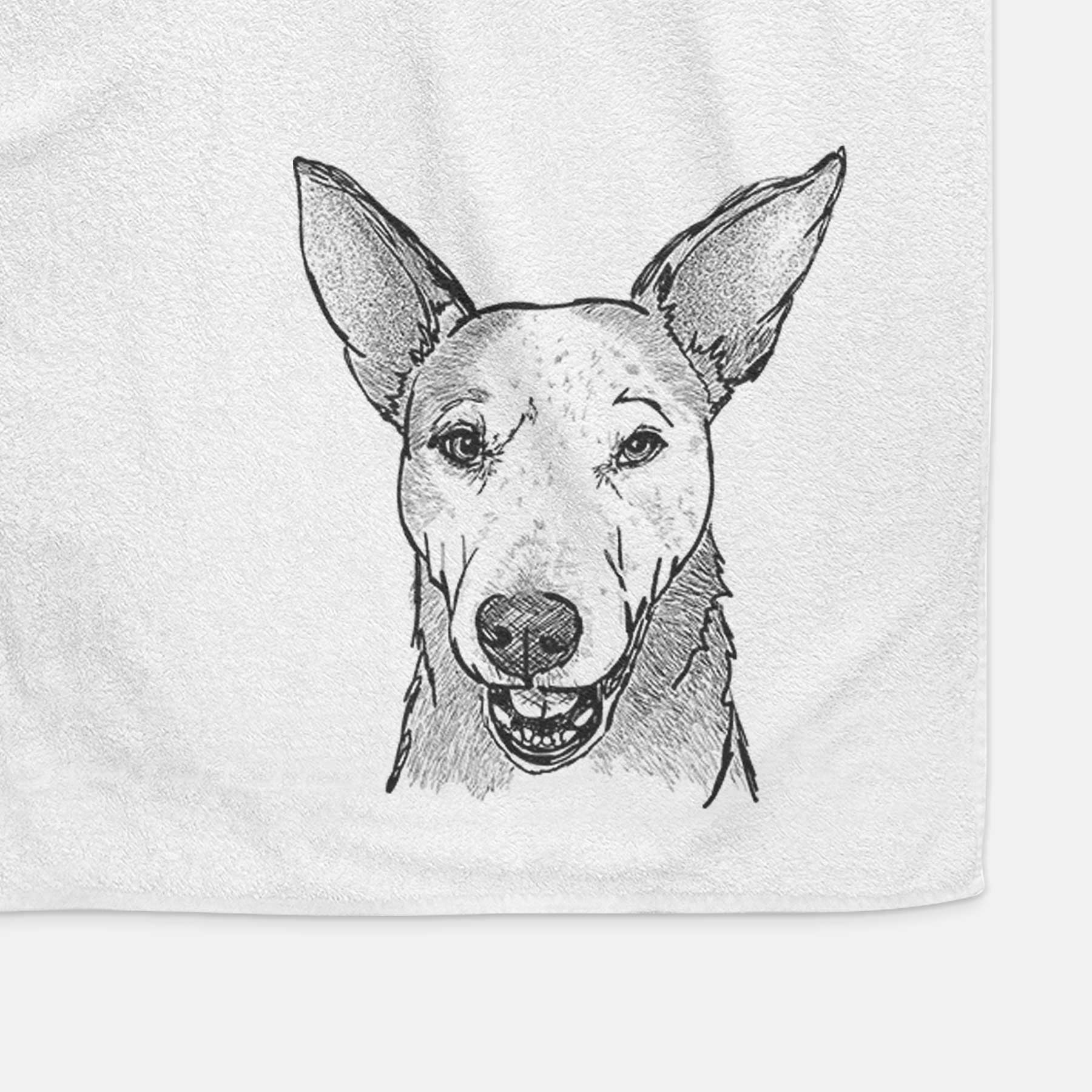 Doodled Giselle the Australian Cattle Dog Mix Decorative Hand Towel