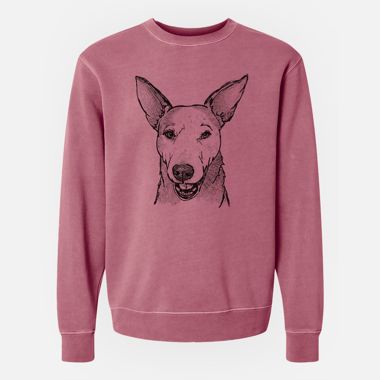 Doodled Giselle the Australian Cattle Dog Mix - Unisex Pigment Dyed Crew Sweatshirt