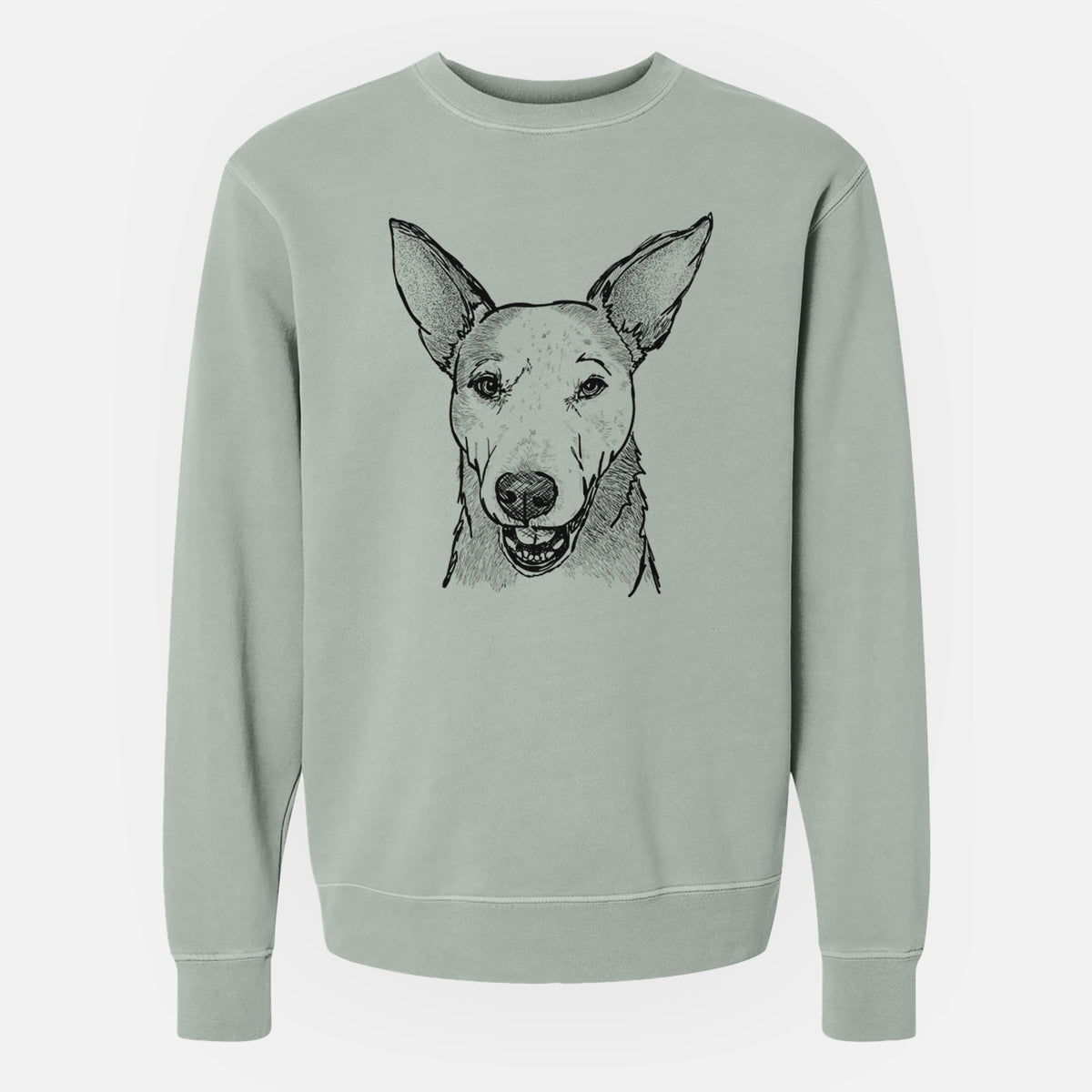 Doodled Giselle the Australian Cattle Dog Mix - Unisex Pigment Dyed Crew Sweatshirt