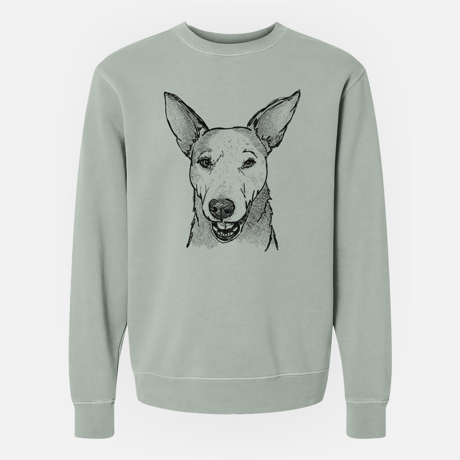 Doodled Giselle the Australian Cattle Dog Mix - Unisex Pigment Dyed Crew Sweatshirt