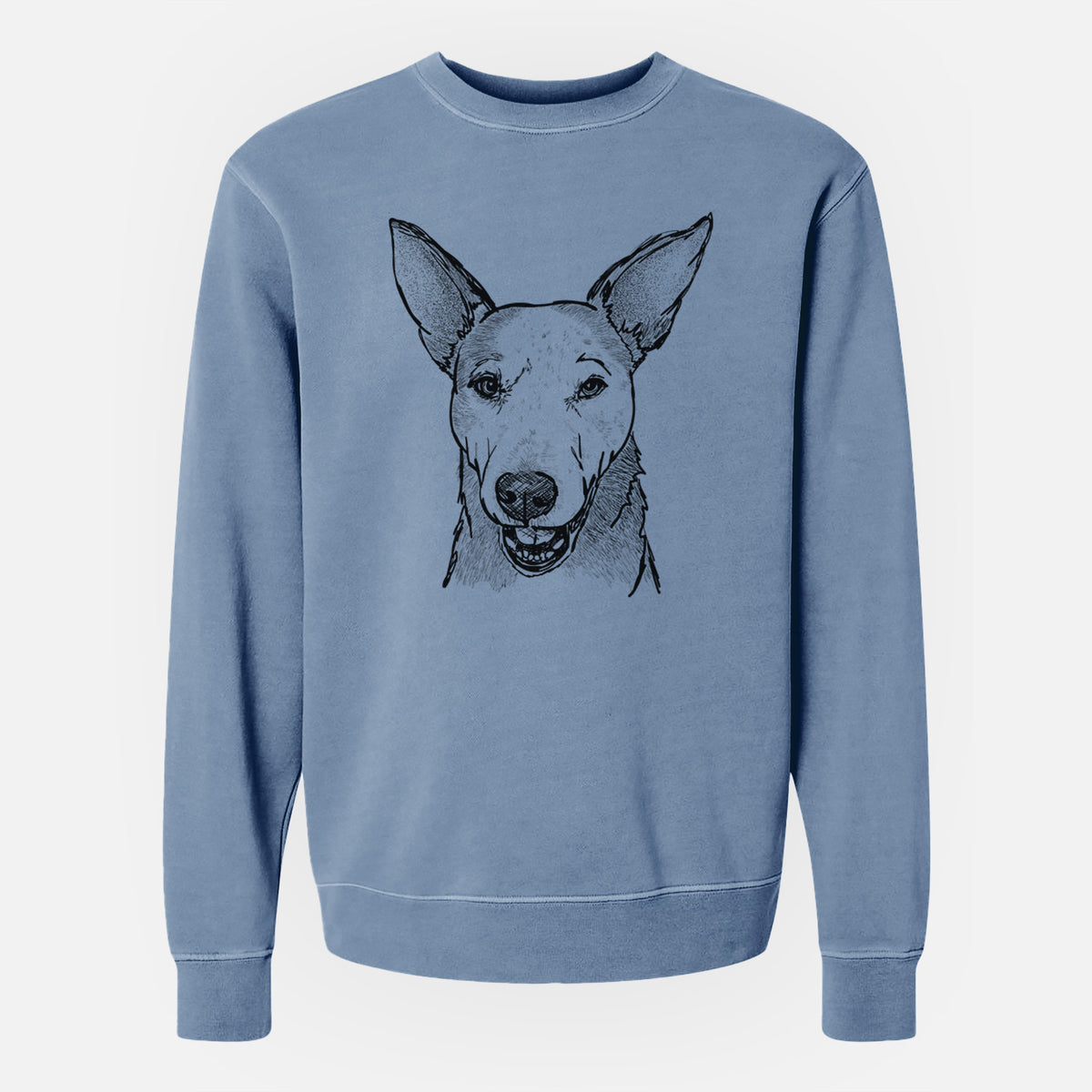 Doodled Giselle the Australian Cattle Dog Mix - Unisex Pigment Dyed Crew Sweatshirt