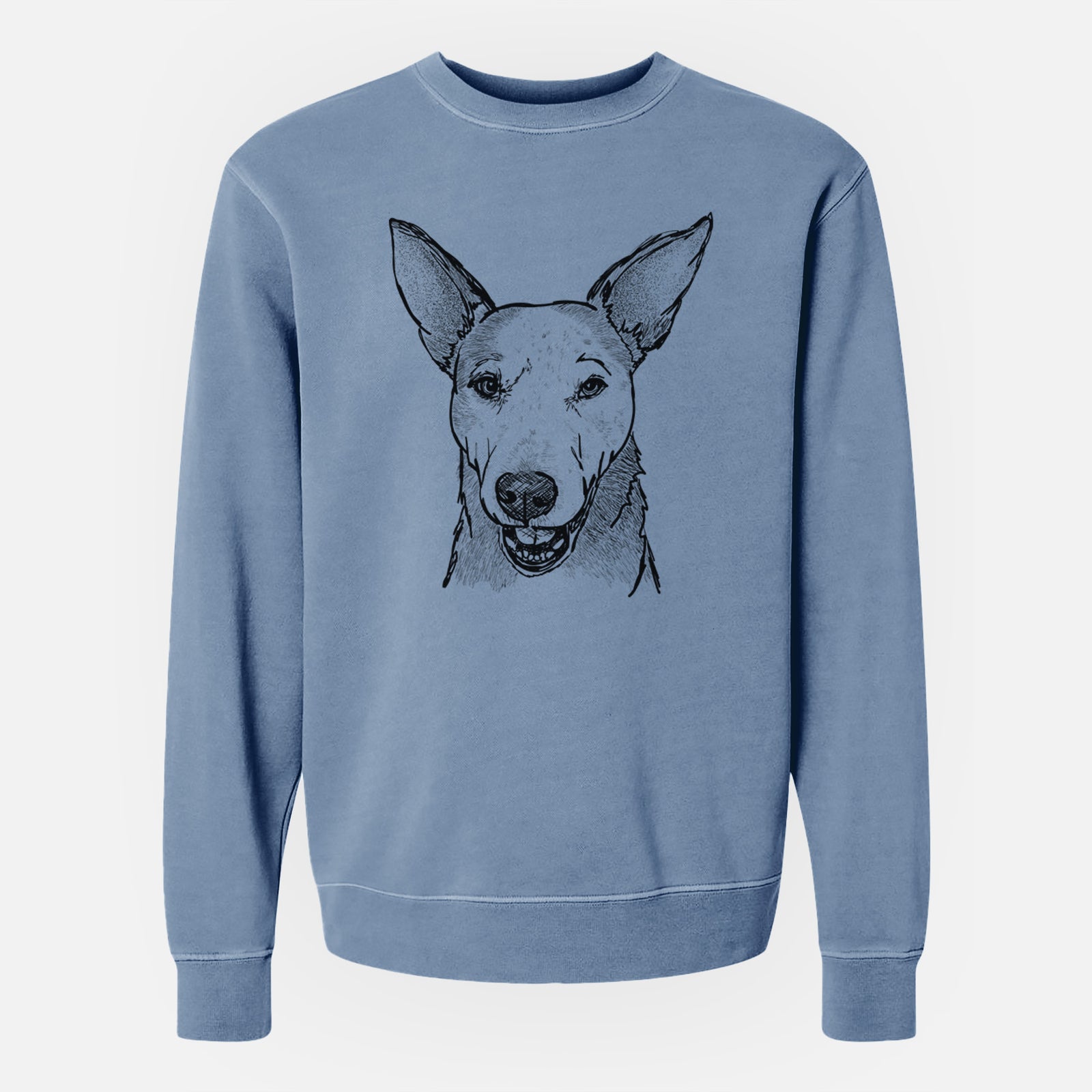 Doodled Giselle the Australian Cattle Dog Mix - Unisex Pigment Dyed Crew Sweatshirt