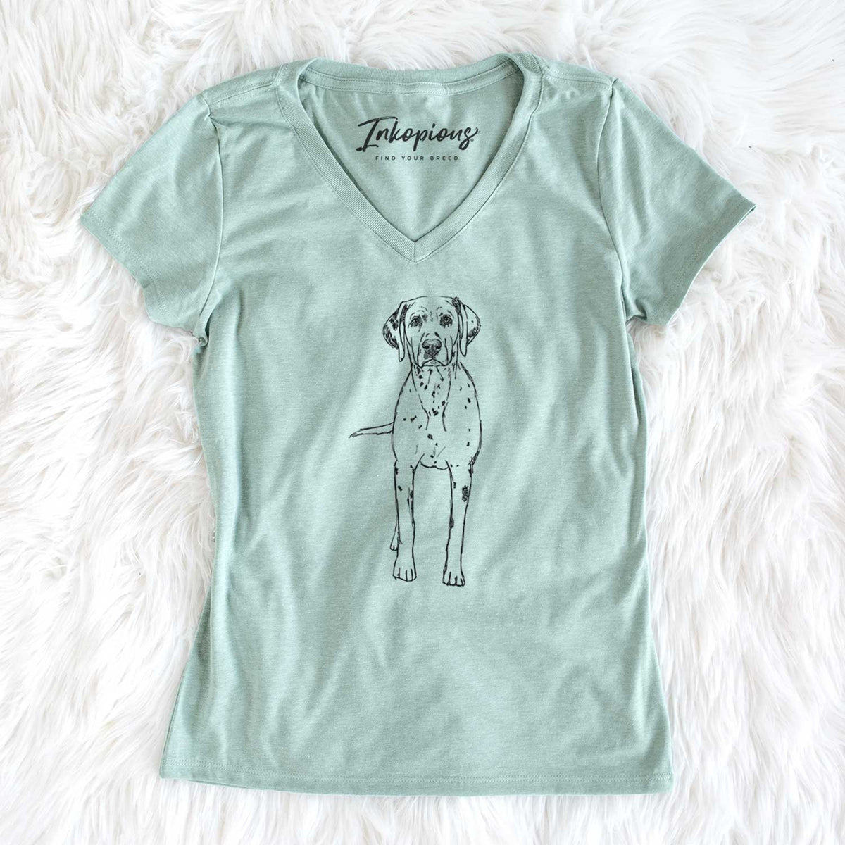 Doodled Gneiss the Dalmatian - Women&#39;s V-neck Shirt