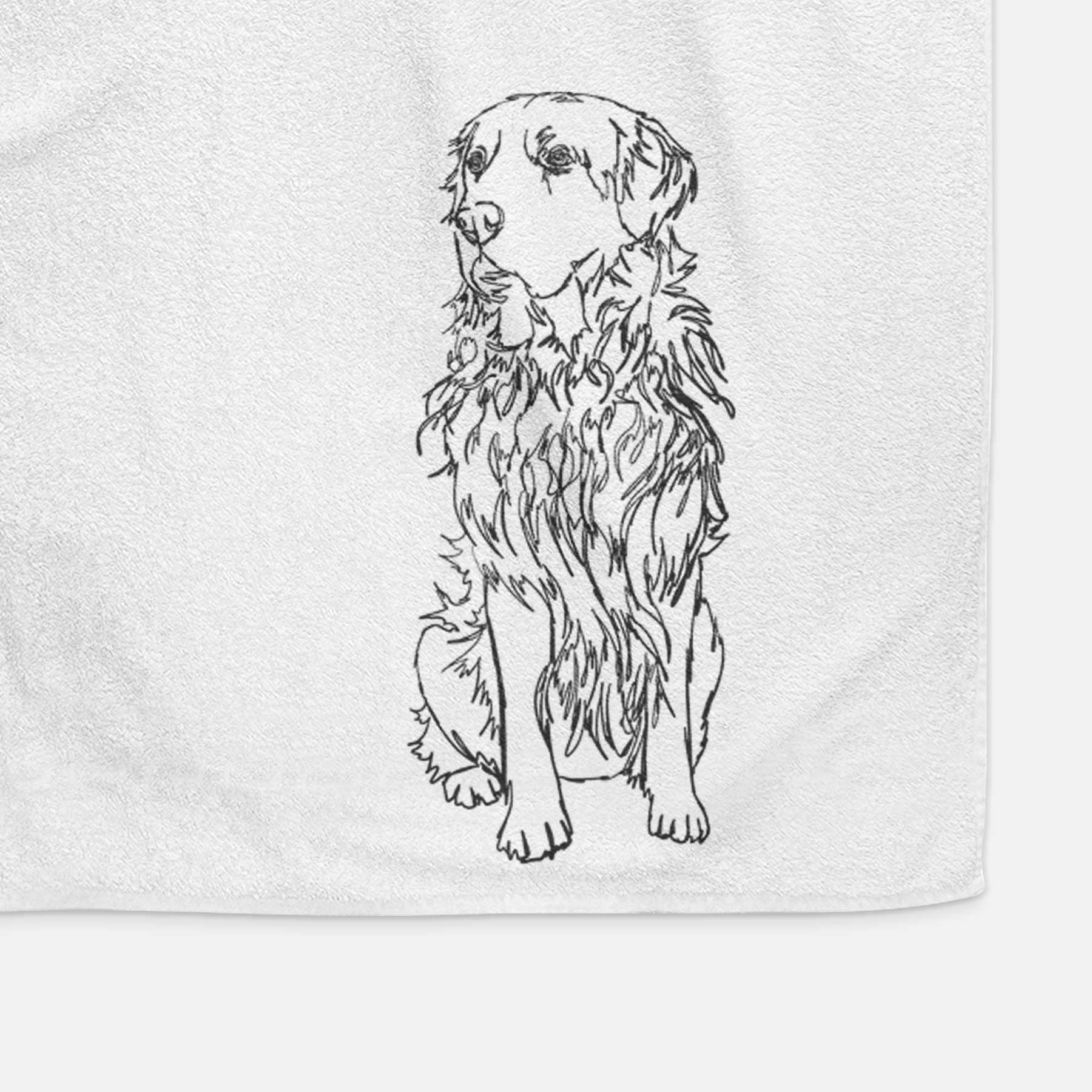 Doodled Golden Retriever Decorative Hand Towel