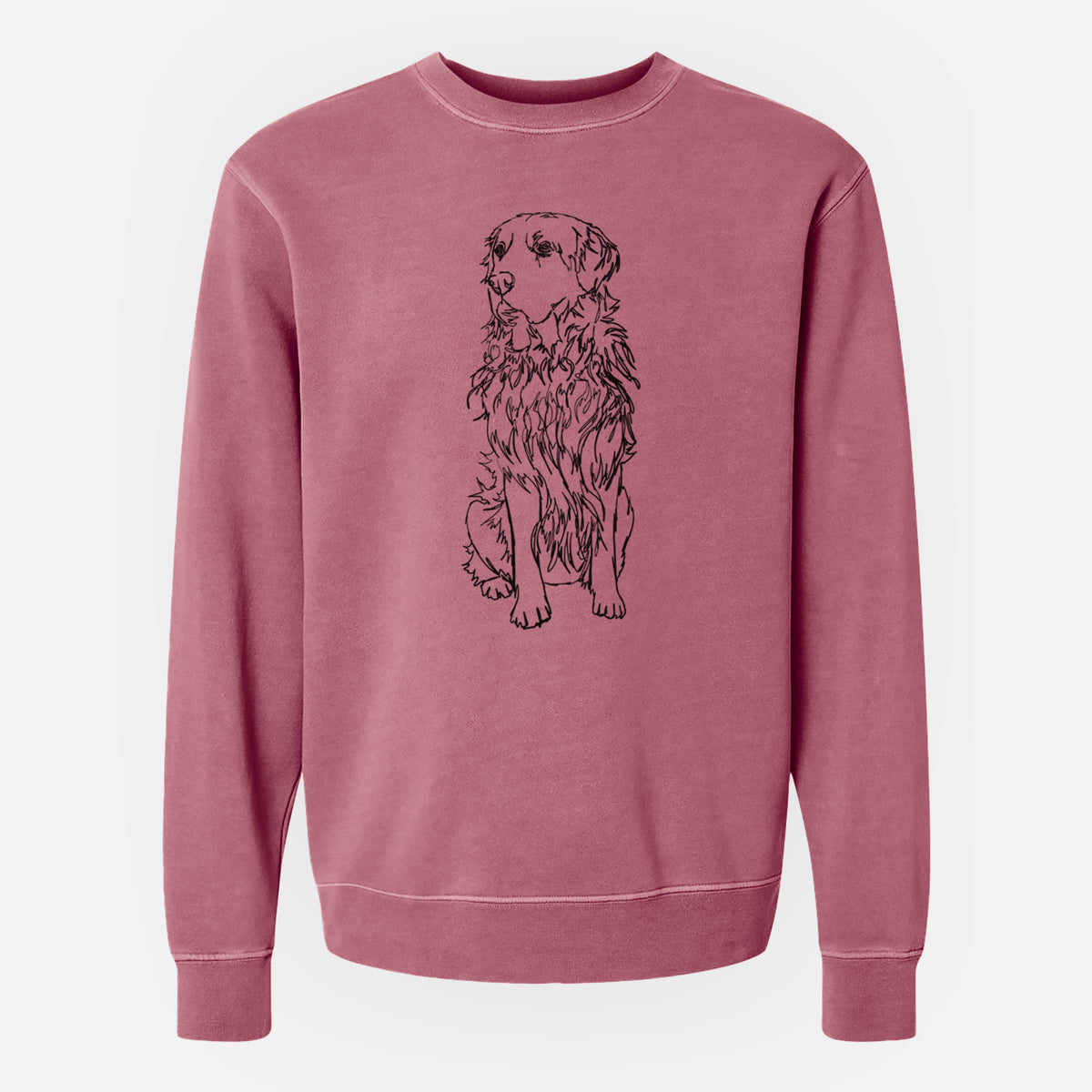 Doodled Golden Retriever the  - Unisex Pigment Dyed Crew Sweatshirt