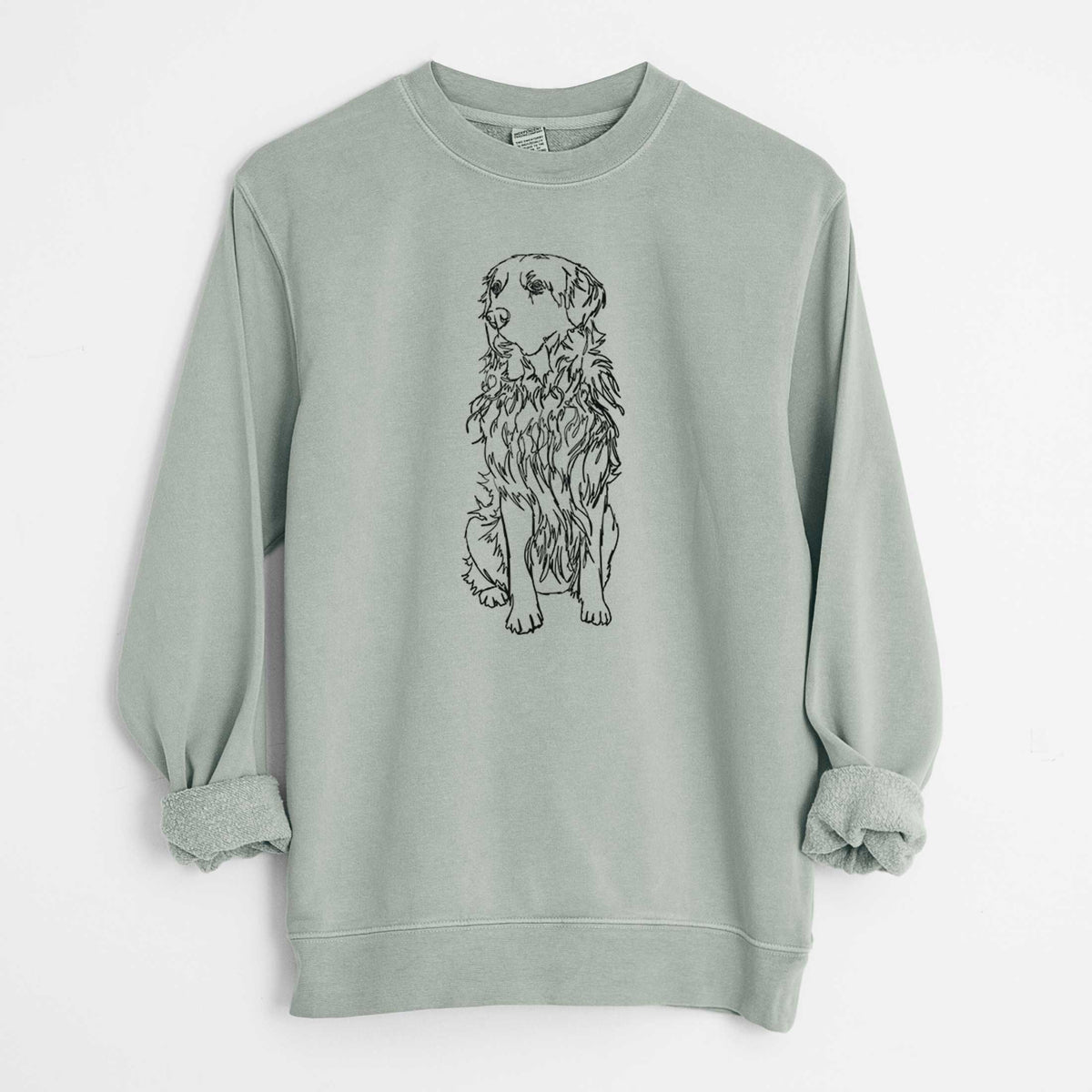 Doodled Golden Retriever the  - Unisex Pigment Dyed Crew Sweatshirt