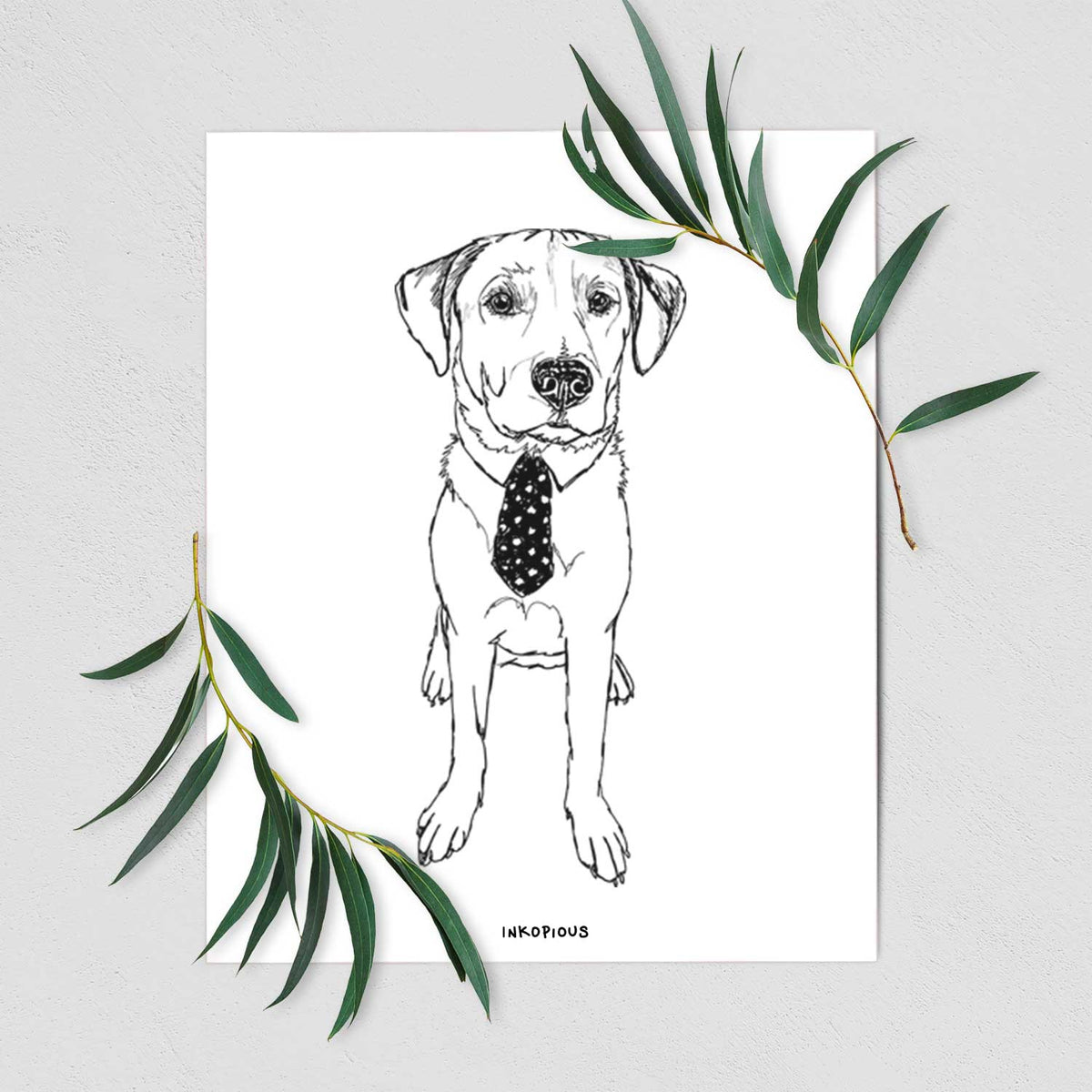 Doodled Goose the Lab Mix Art Print