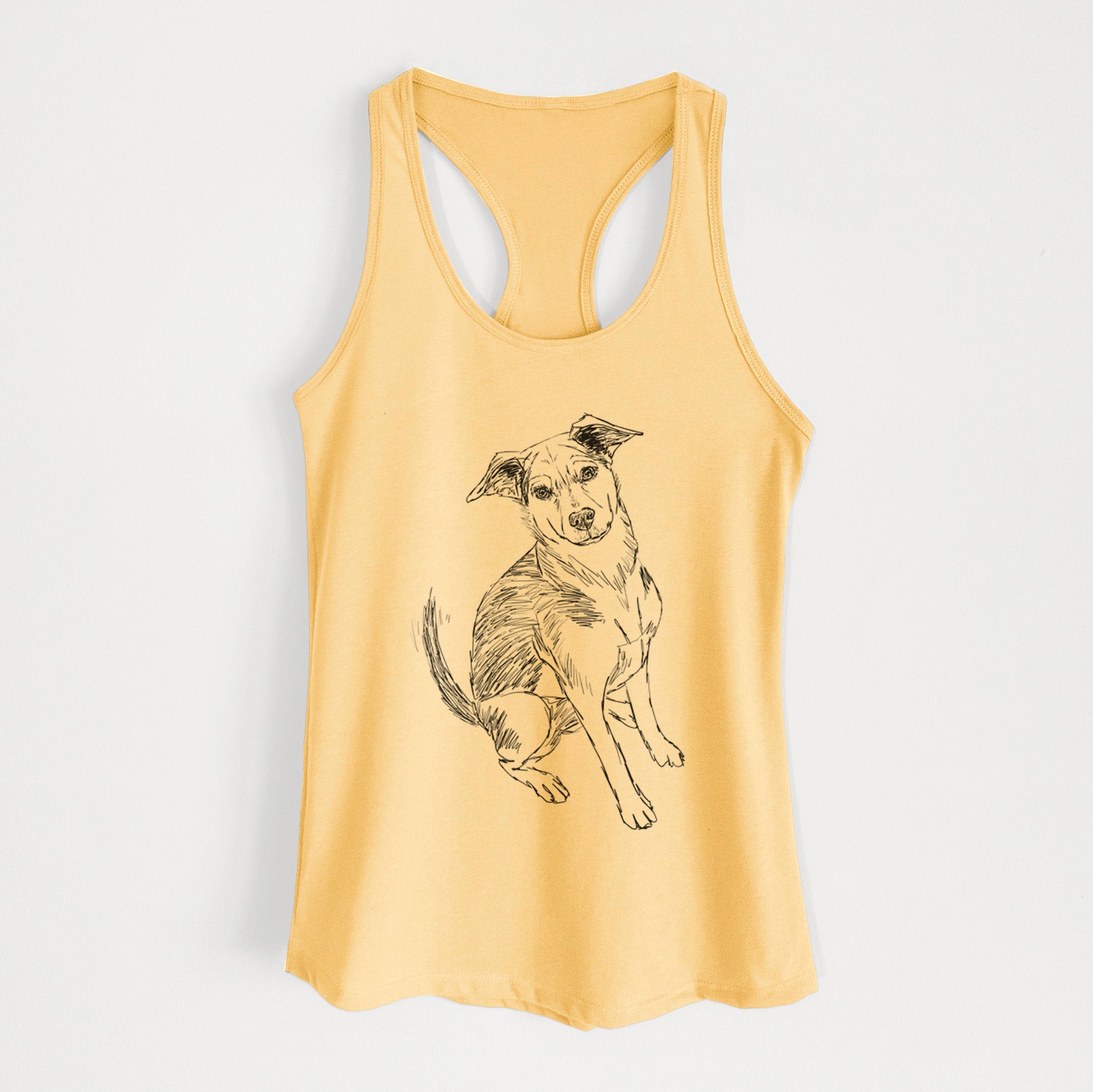 Doodled Gouda the Hound Terrier Mix - Women's Racerback Tanktop