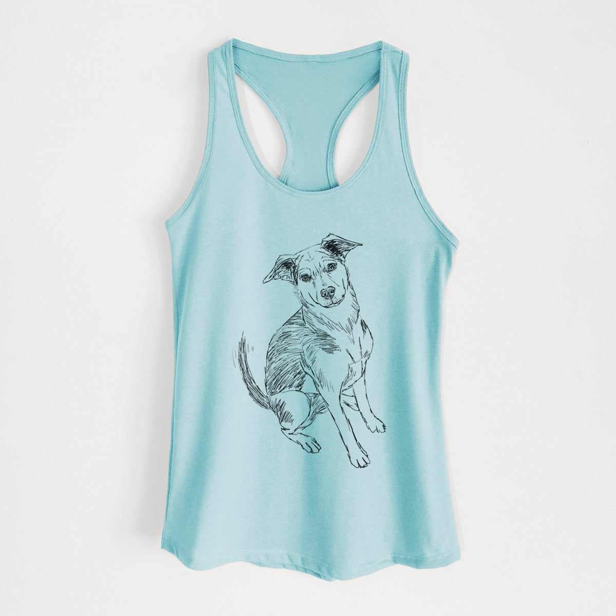 Doodled Gouda the Hound Terrier Mix - Women&#39;s Racerback Tanktop