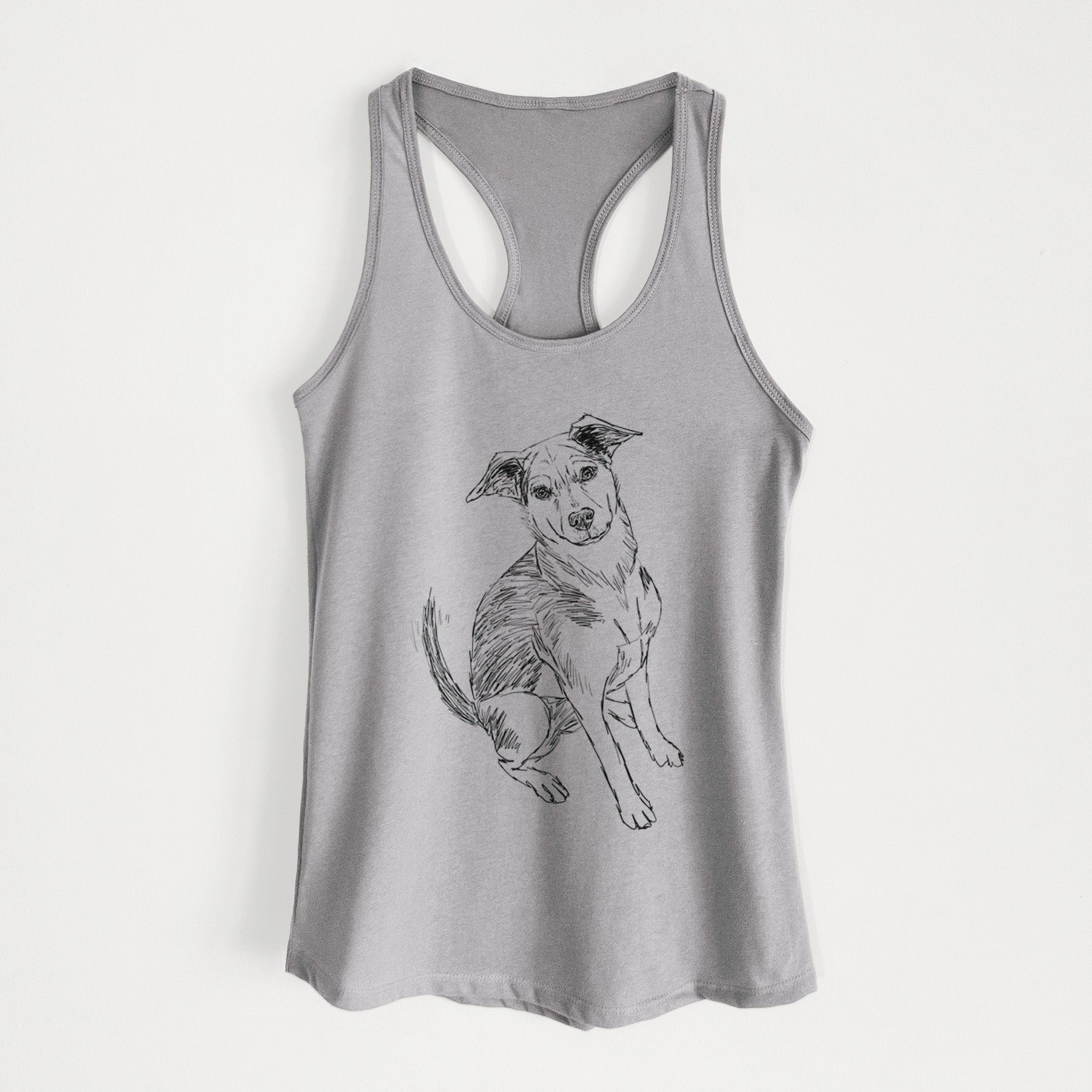 Doodled Gouda the Hound Terrier Mix - Women's Racerback Tanktop