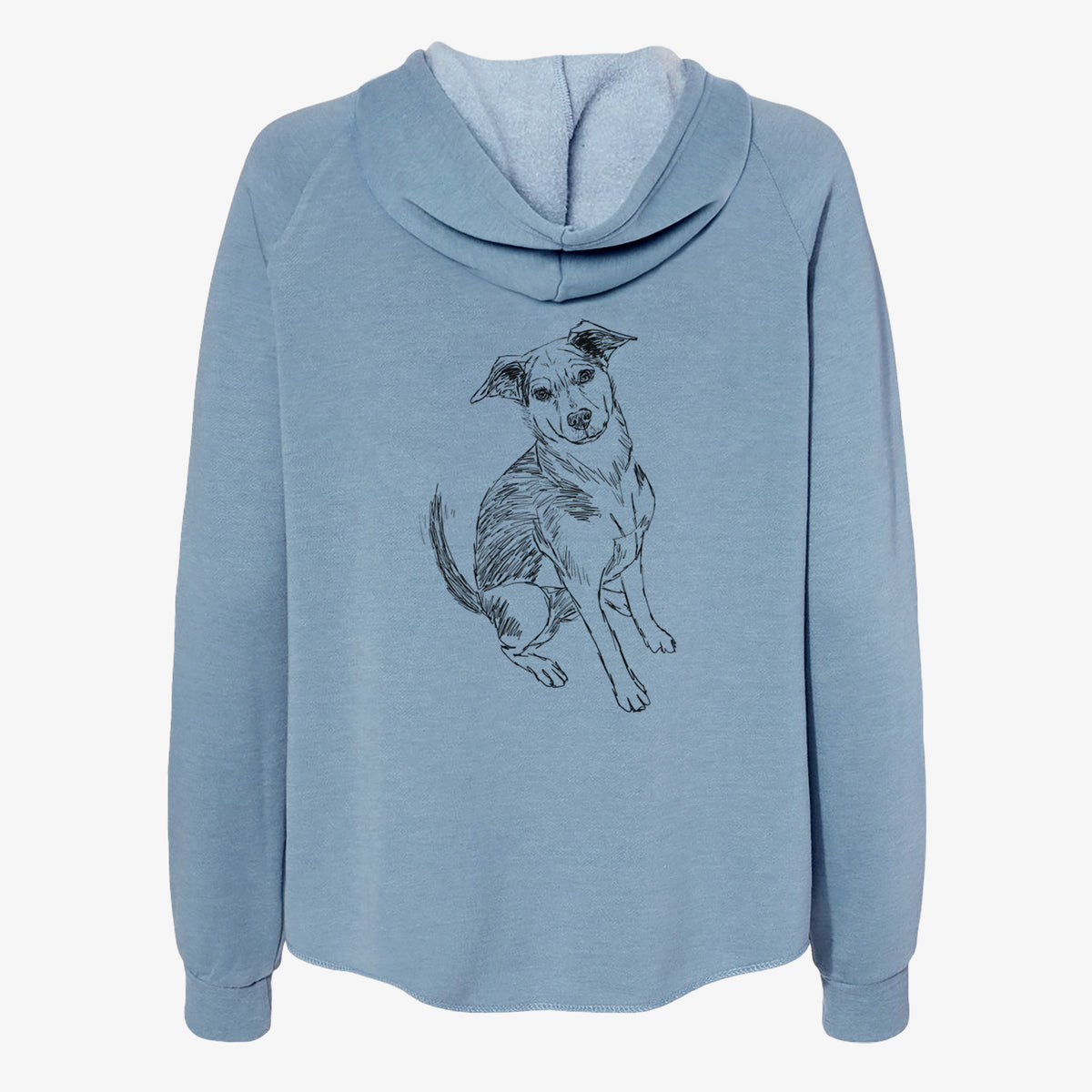 Doodled Gouda the Hound Terrier Mix - Women's Cali Wave Zip-Up Sweatshirt